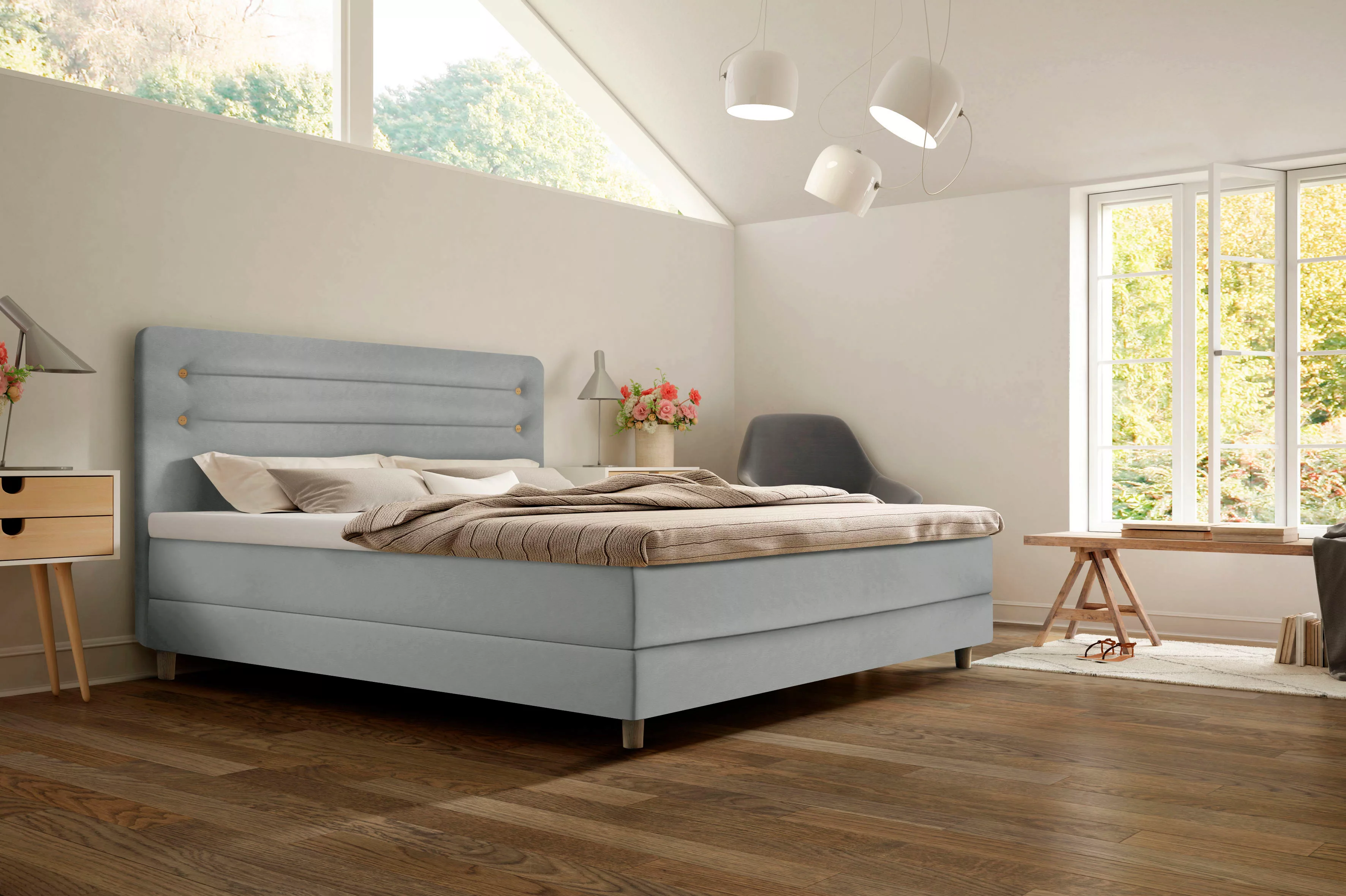 Schlaraffia Boxspringbett Fidelio, inkl. BULTEX® Topper, Holzfuß in Eiche günstig online kaufen