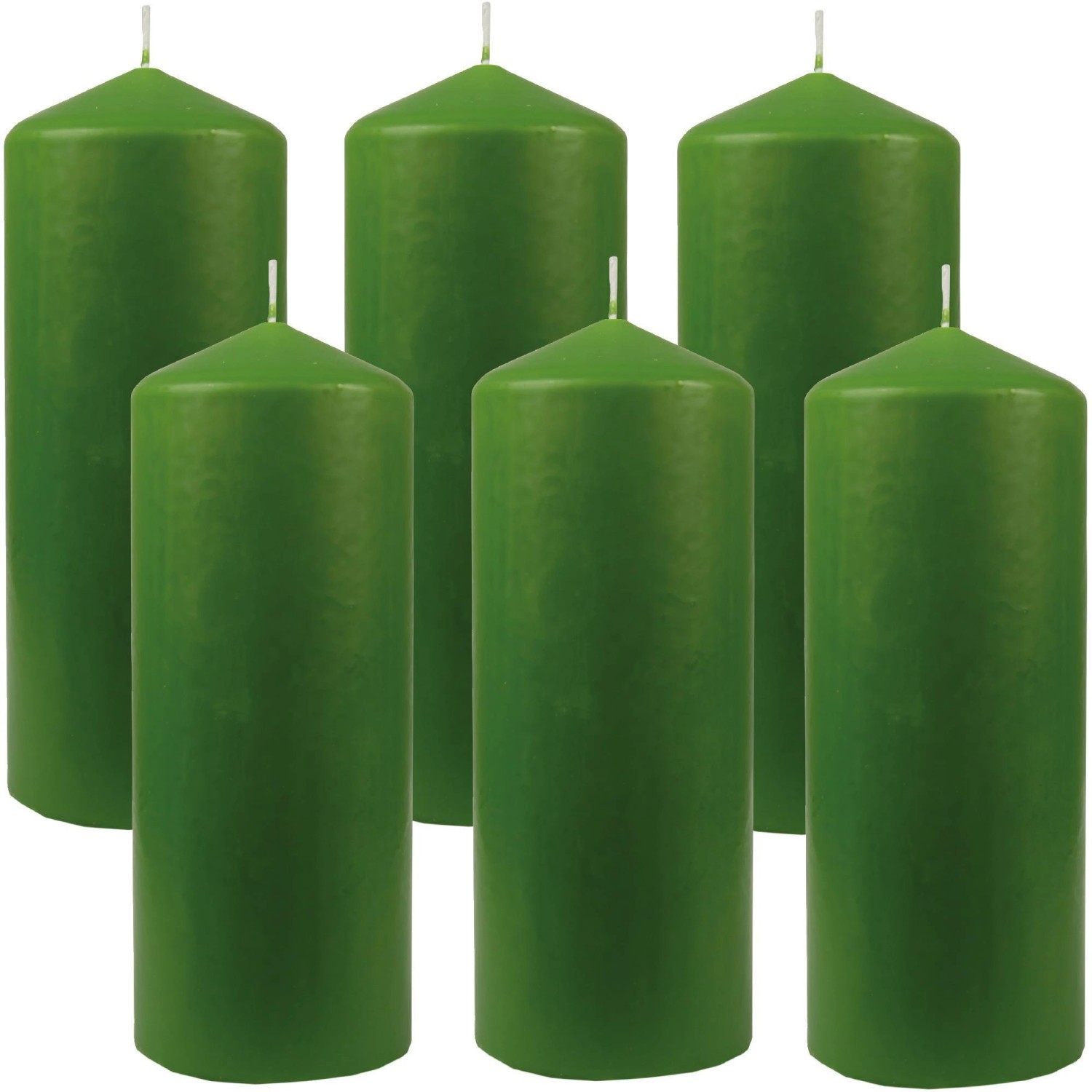 HS Candle Stumpenkerzen Ø8cm 6er Pack Hellgrün günstig online kaufen