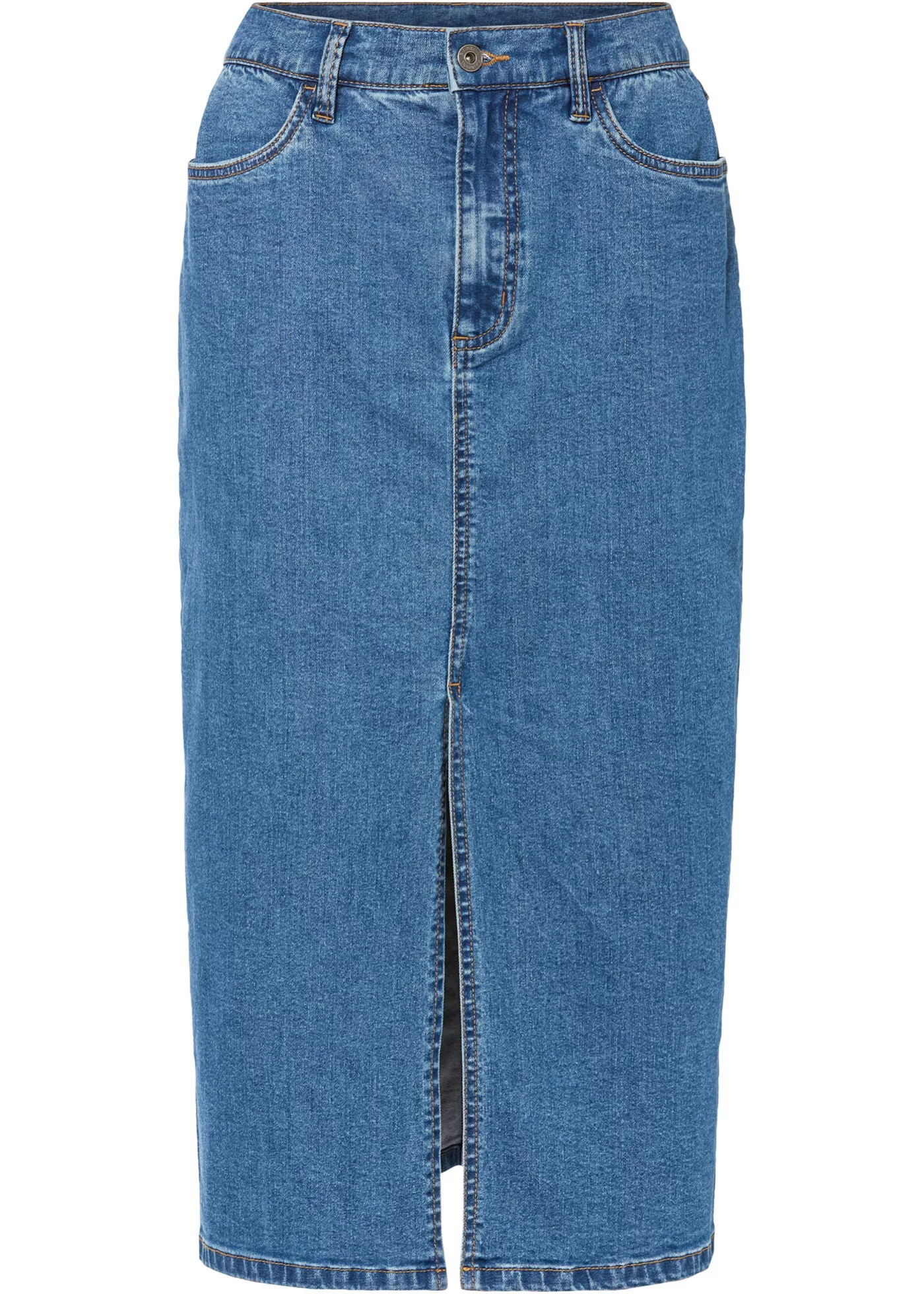 Langer Jeansrock mit Schlitz aus Positive Denim #1 Fabric günstig online kaufen