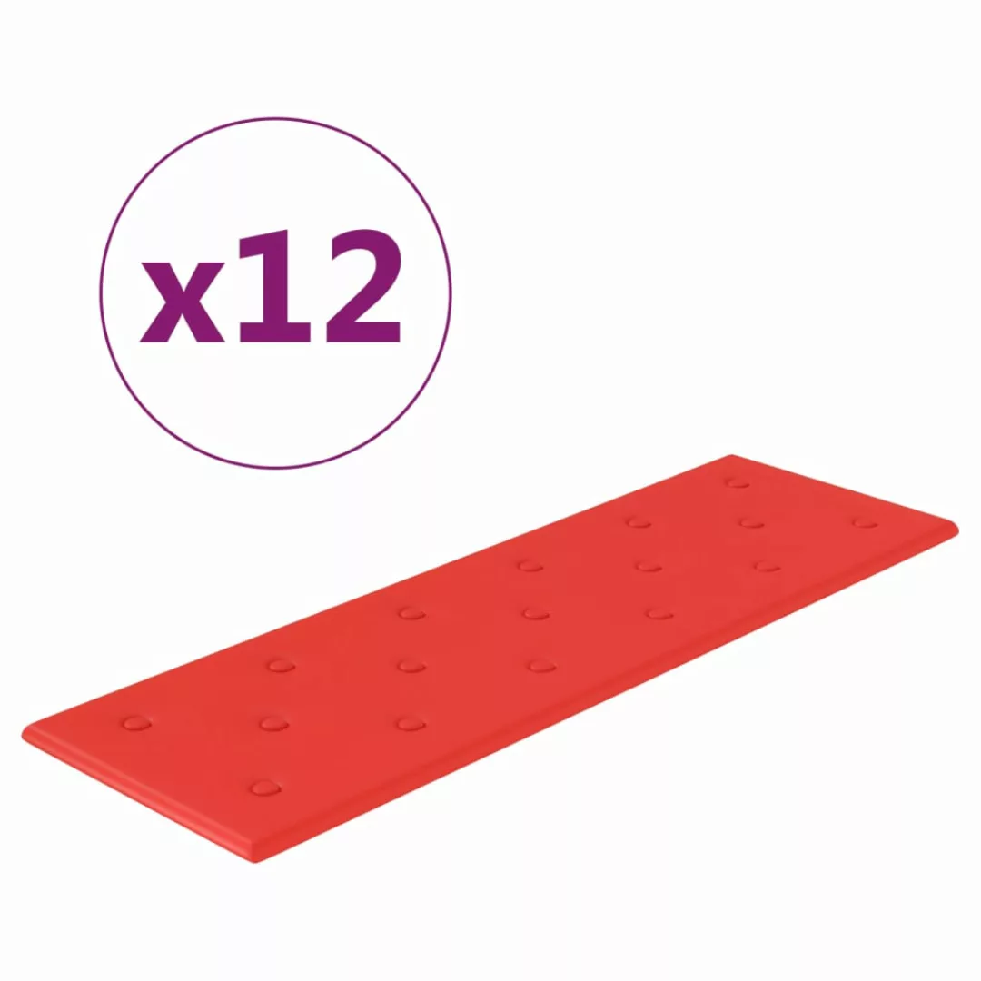 Vidaxl Wandpaneele 12 Stk. Rot 90x30 Cm Kunstleder 3,24 M² günstig online kaufen