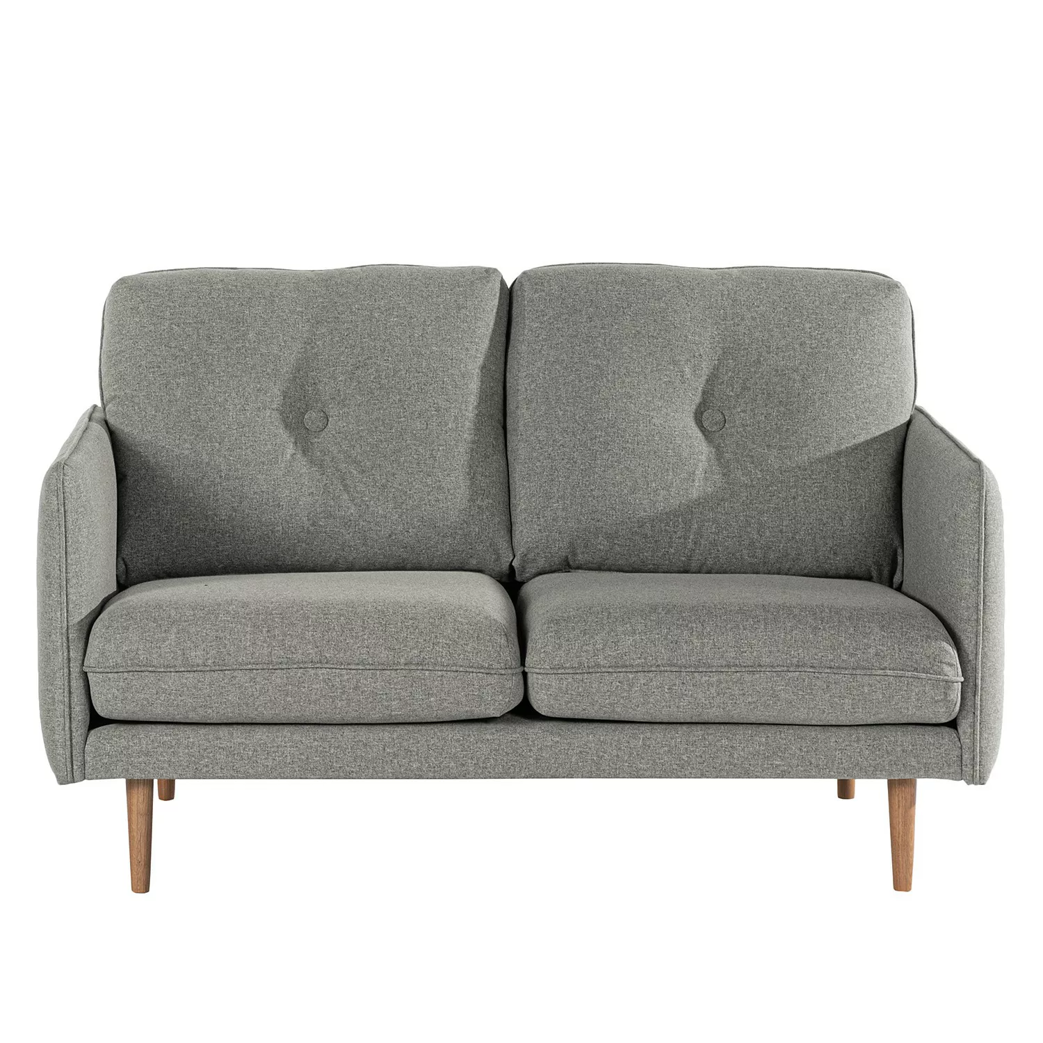 home24 Norrwood Sofa Pigna I 2-Sitzer Hellgrau Webstoff 148x86x94 cm günstig online kaufen