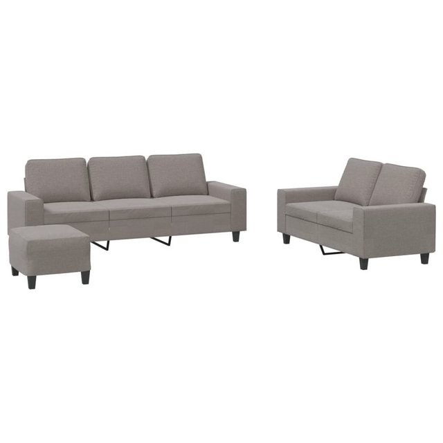 vidaXL Sofa Sofagarnitur Set mit Kissen Stoff, 3-tlg., Taupe günstig online kaufen