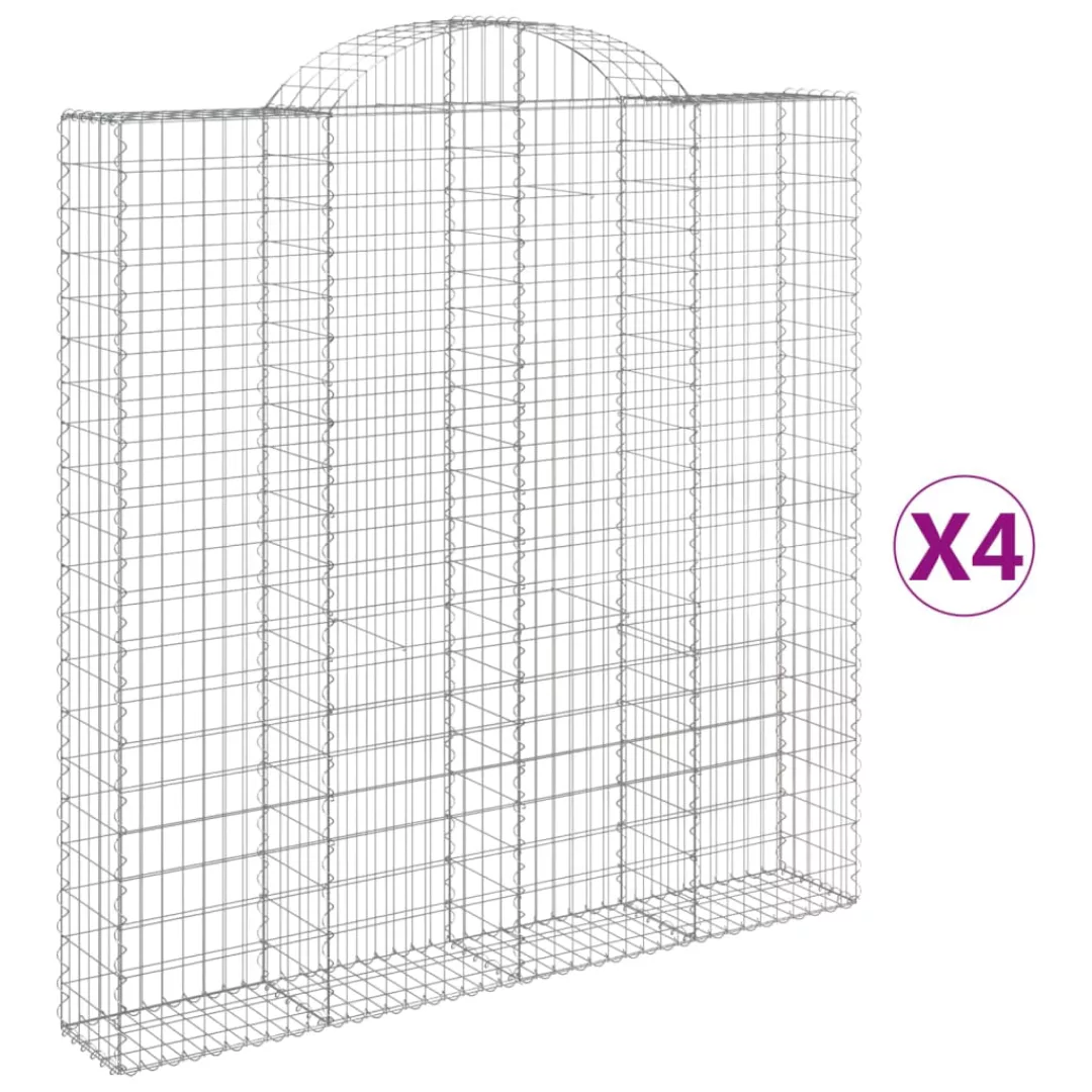 Vidaxl Gabionen Mit Hochbogen 4 Stk. 200x30x200/220cm Verzinktes Eisen günstig online kaufen