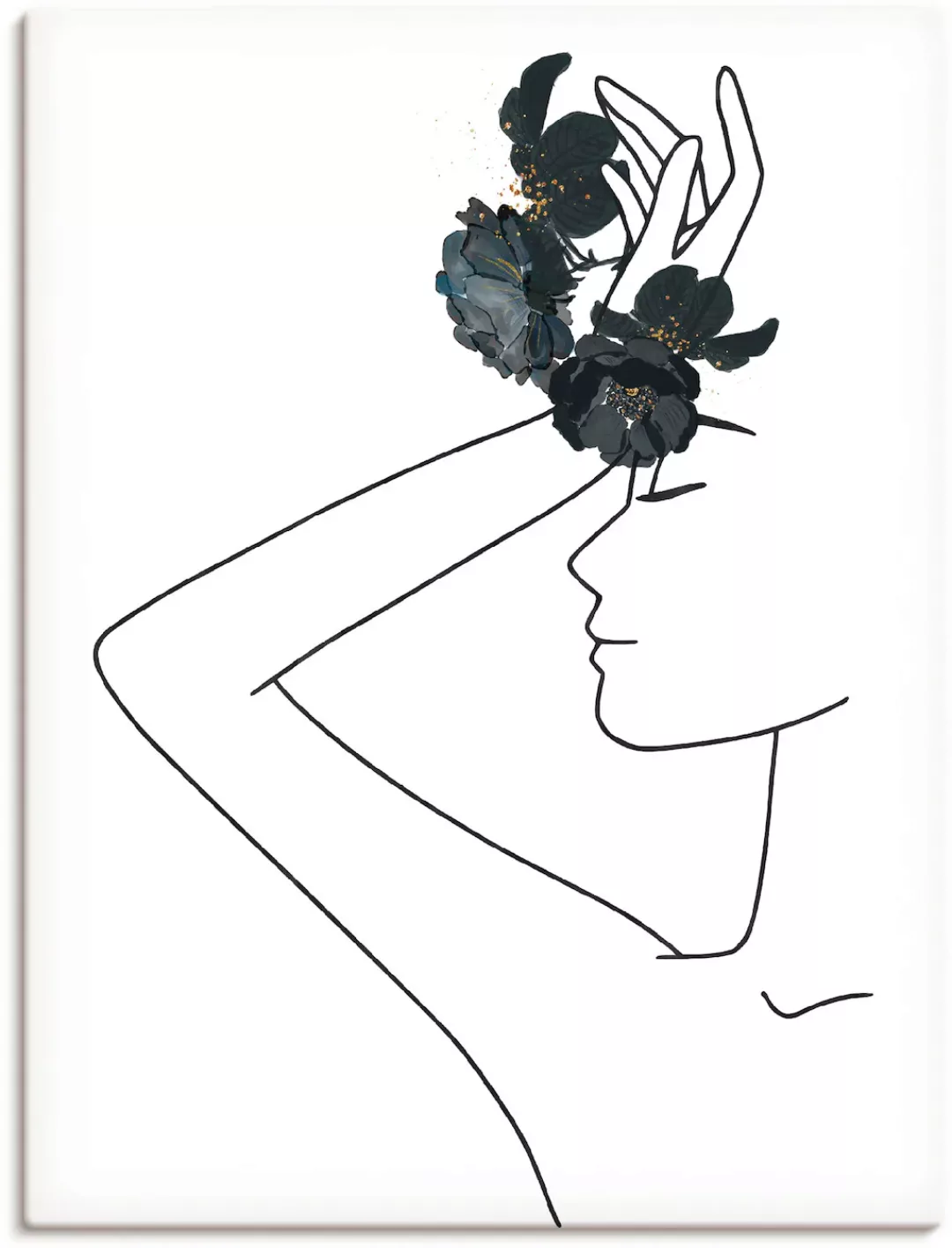 Artland Wandbild "Moderne LineArt Mädchen I", Modebilder, (1 St.), als Lein günstig online kaufen