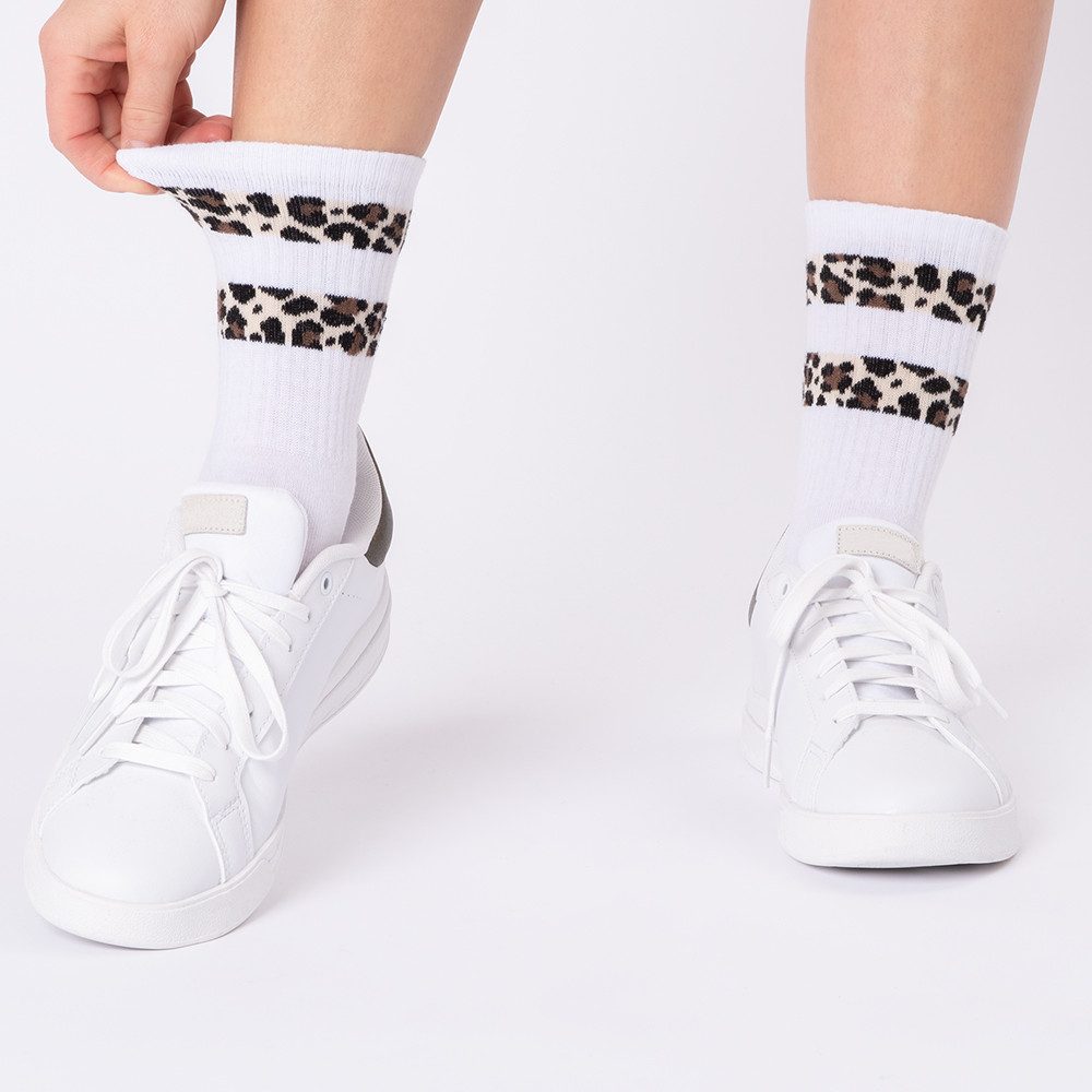 OCCULTO Tennissocken Damen Leoparden Muster Tennis günstig online kaufen