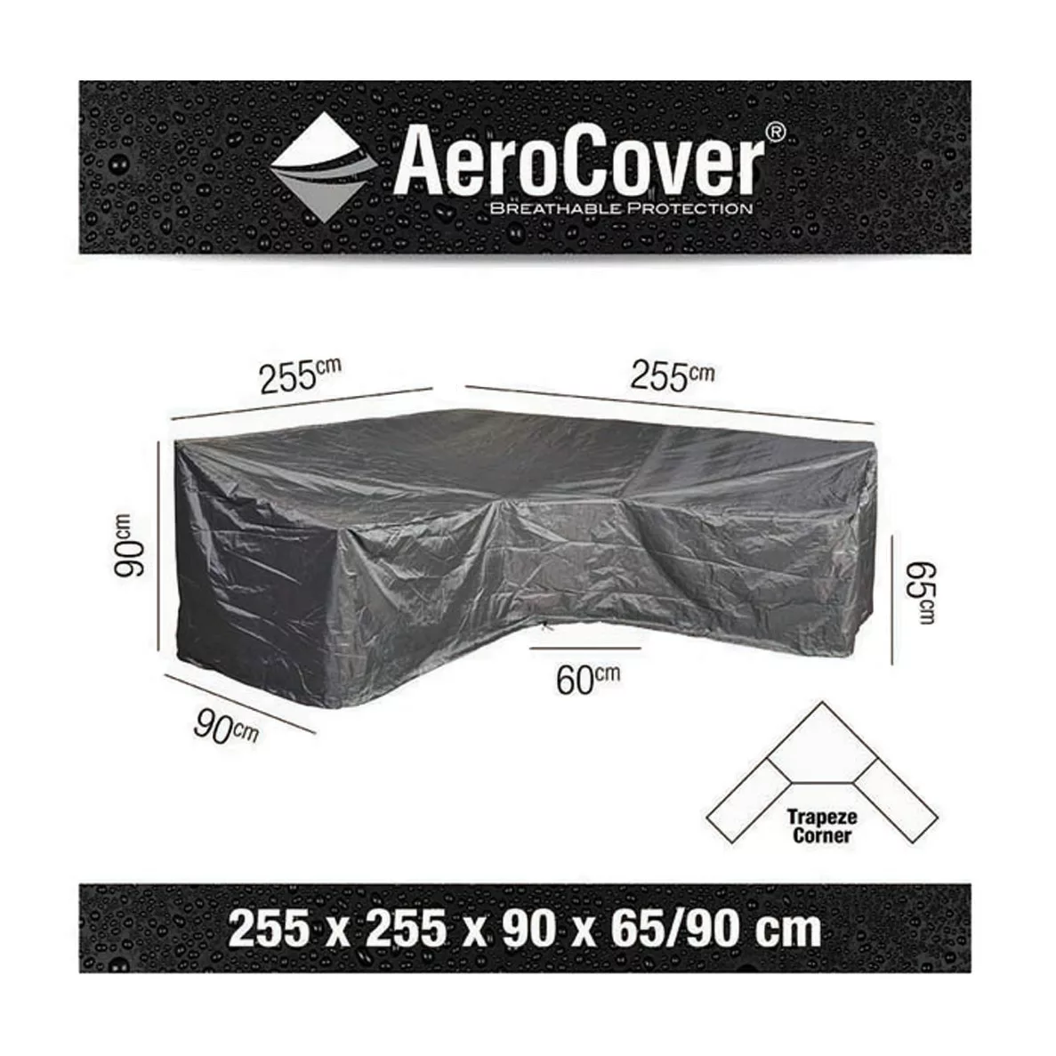 Aerocover Schutzhülle für Eck-Lounge 255 cm x 255 cm Anthrazit günstig online kaufen