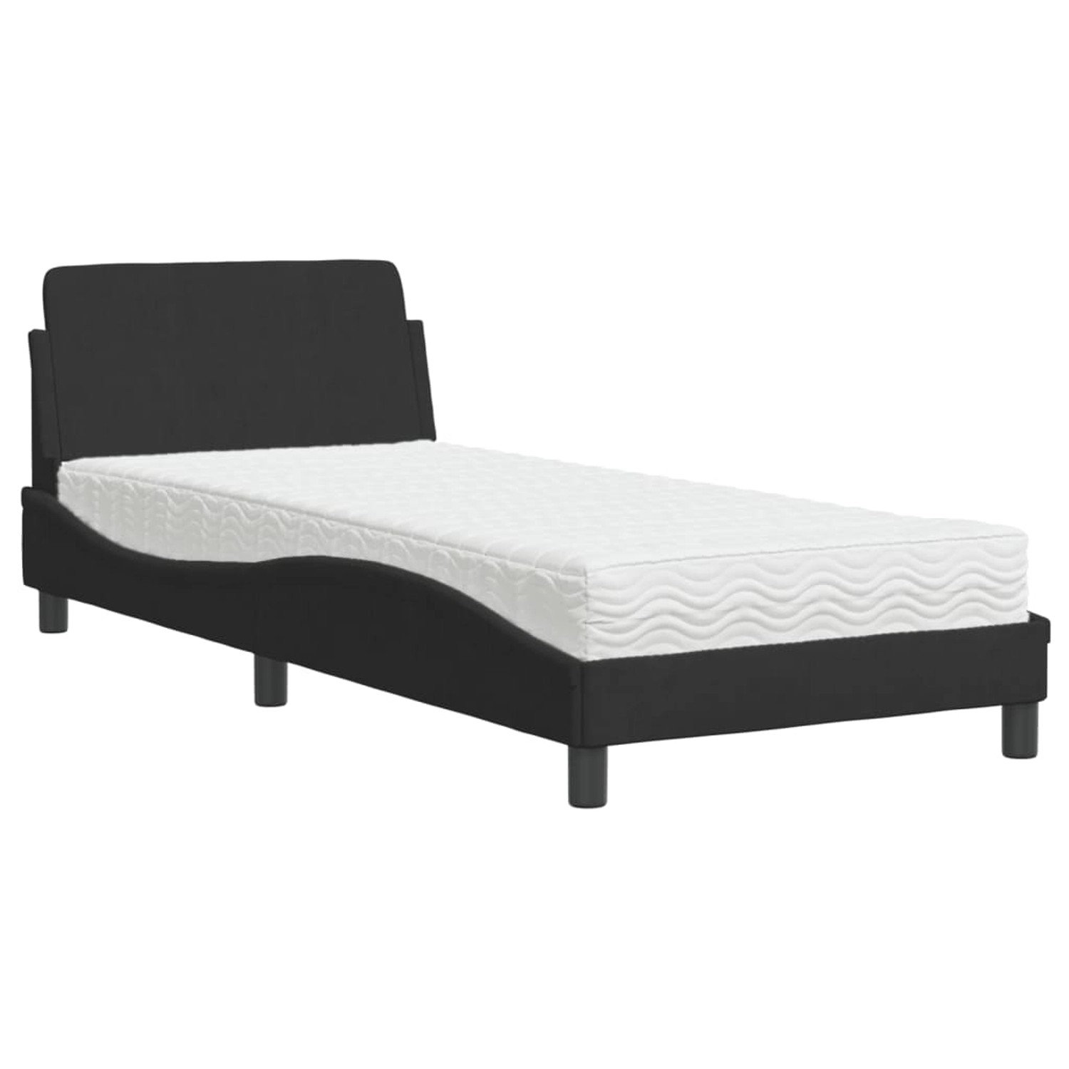 vidaXL Bett mit Matratze Schwarz 80x200 cm Samt Modell 12007222 günstig online kaufen