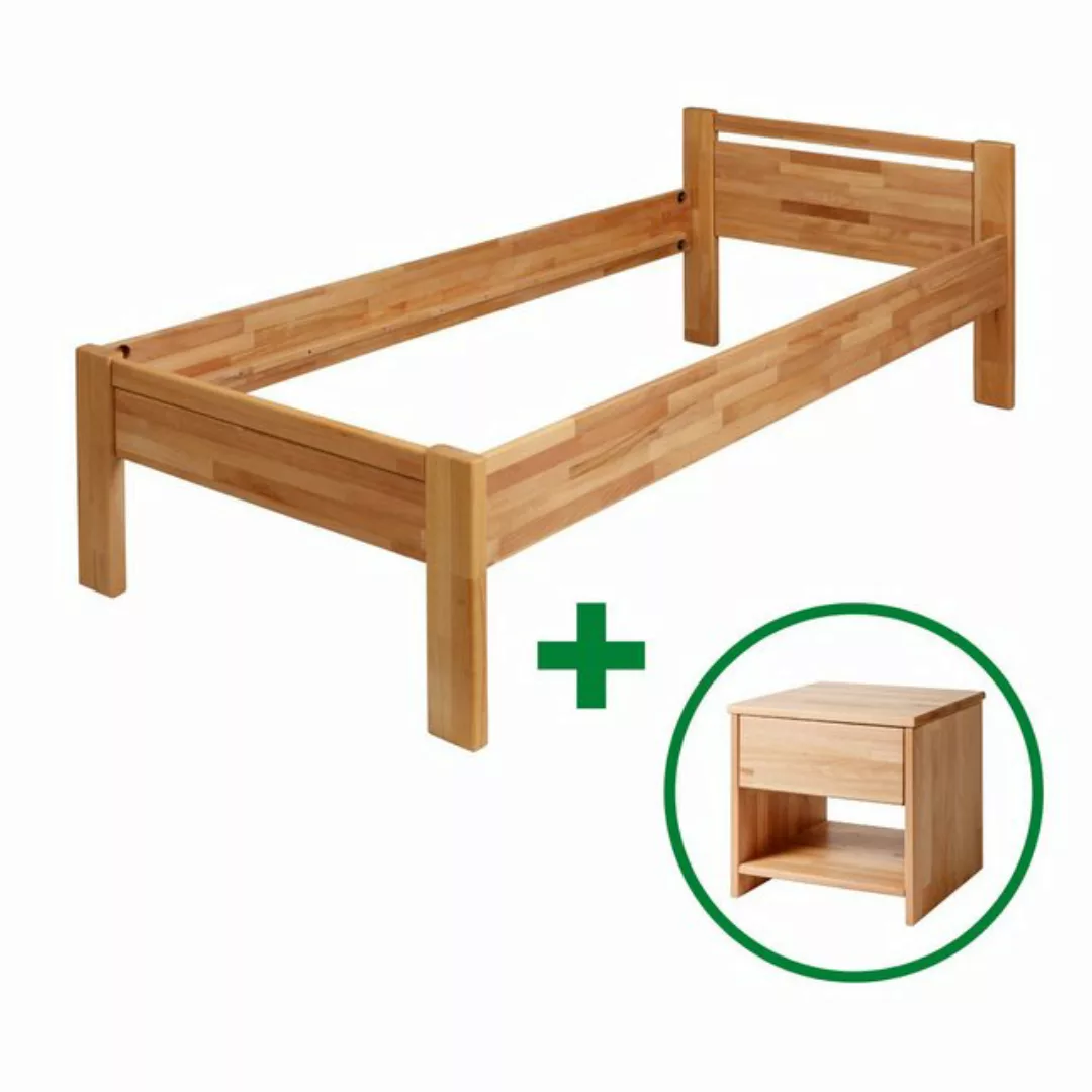 Krok Wood Massivholzbett Seniorenbett SiSi aus Massivholz Buche + Nachttisc günstig online kaufen