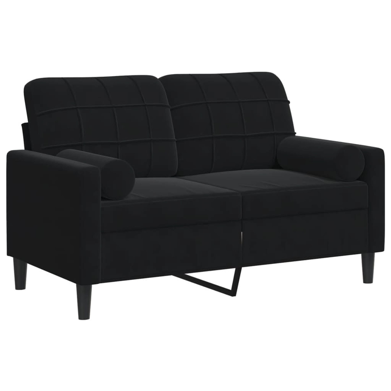 vidaXL 2-Sitzer-Sofa mit Zierkissen Schwarz 120 cm Samt 2158389 günstig online kaufen