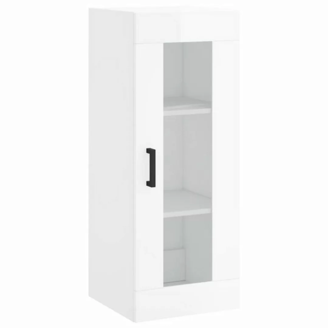 vidaXL Hängeschrank Wandschrank Hochglanz-Weiß 34,5x34x90 cm Glas Vitrine H günstig online kaufen