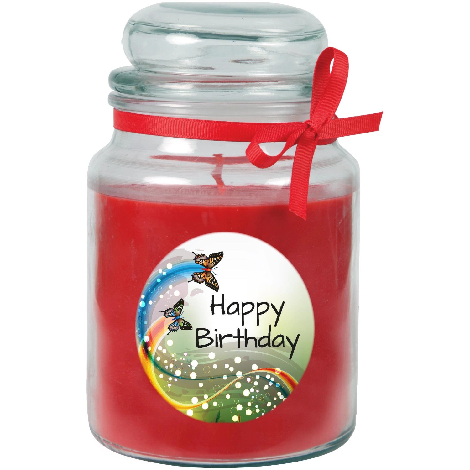 HS Candle Duftkerze & Glas Happy Birthday Bonbon Rose Schmetterling günstig online kaufen