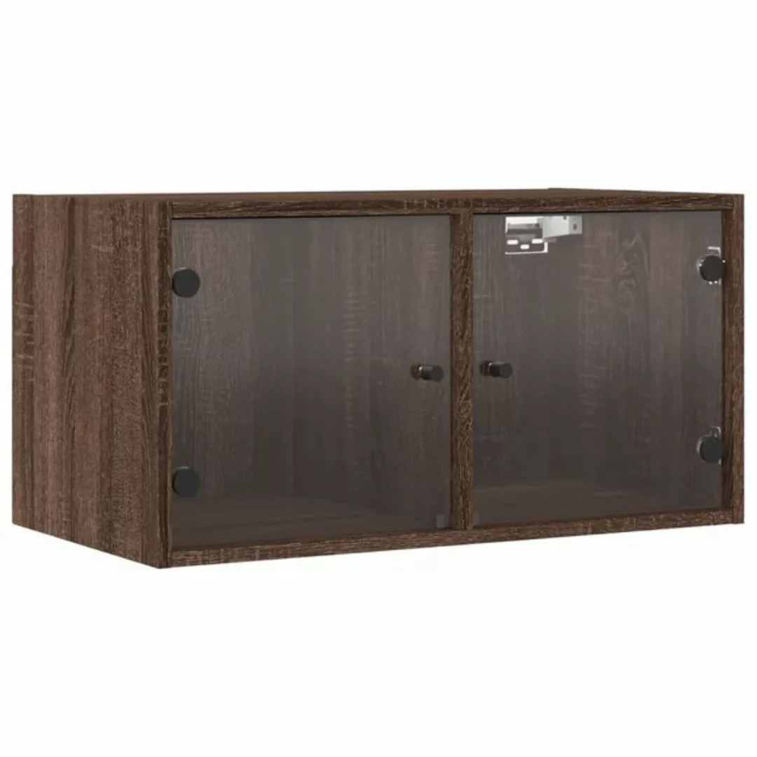 vidaXL Hängeschrank Wandschrank mit Glastüren Braun Eichen-Optik 68,5x37x35 günstig online kaufen