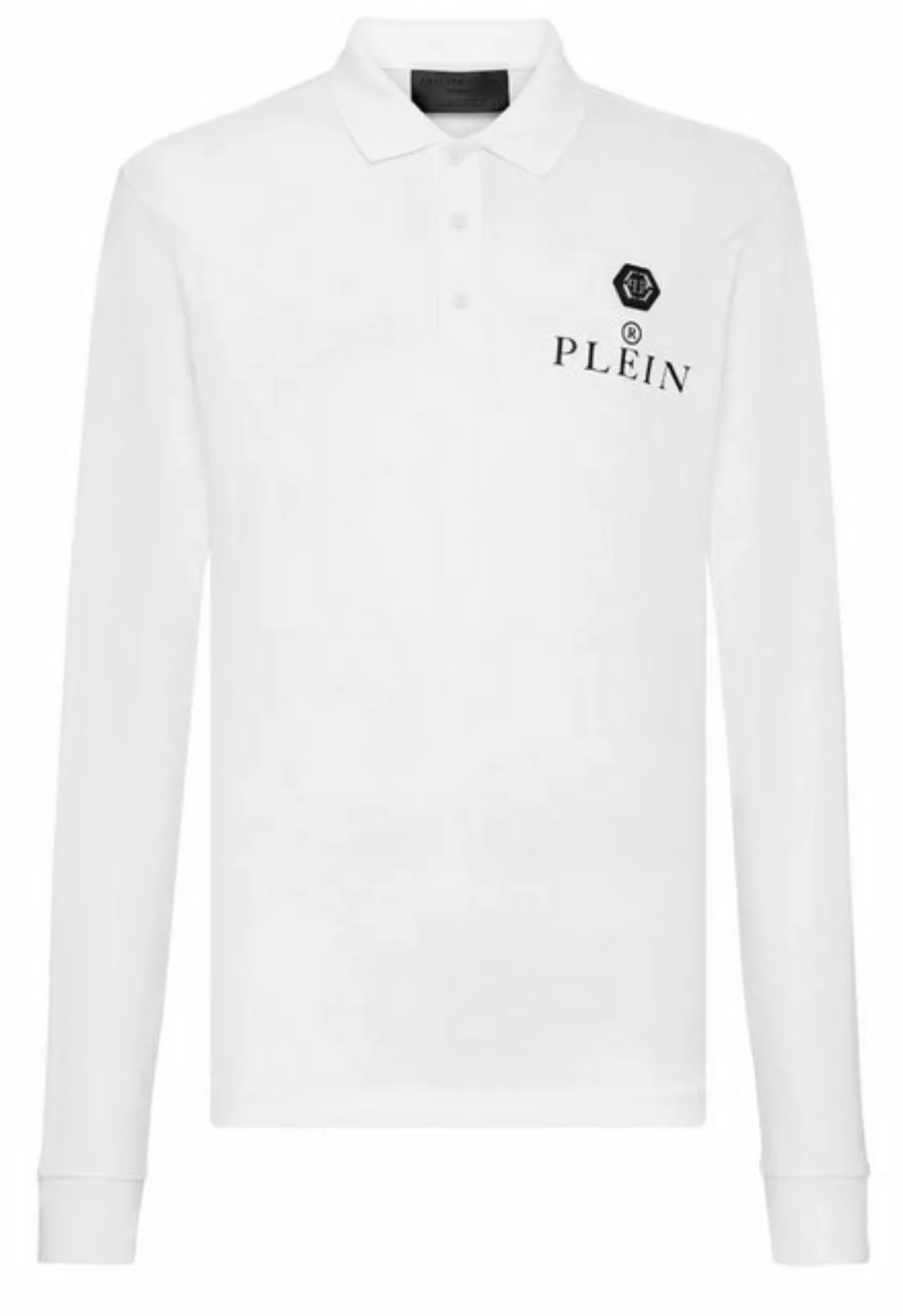 PHILIPP PLEIN Langarm-Poloshirt ikonische PP-Hexagon-Patch günstig online kaufen