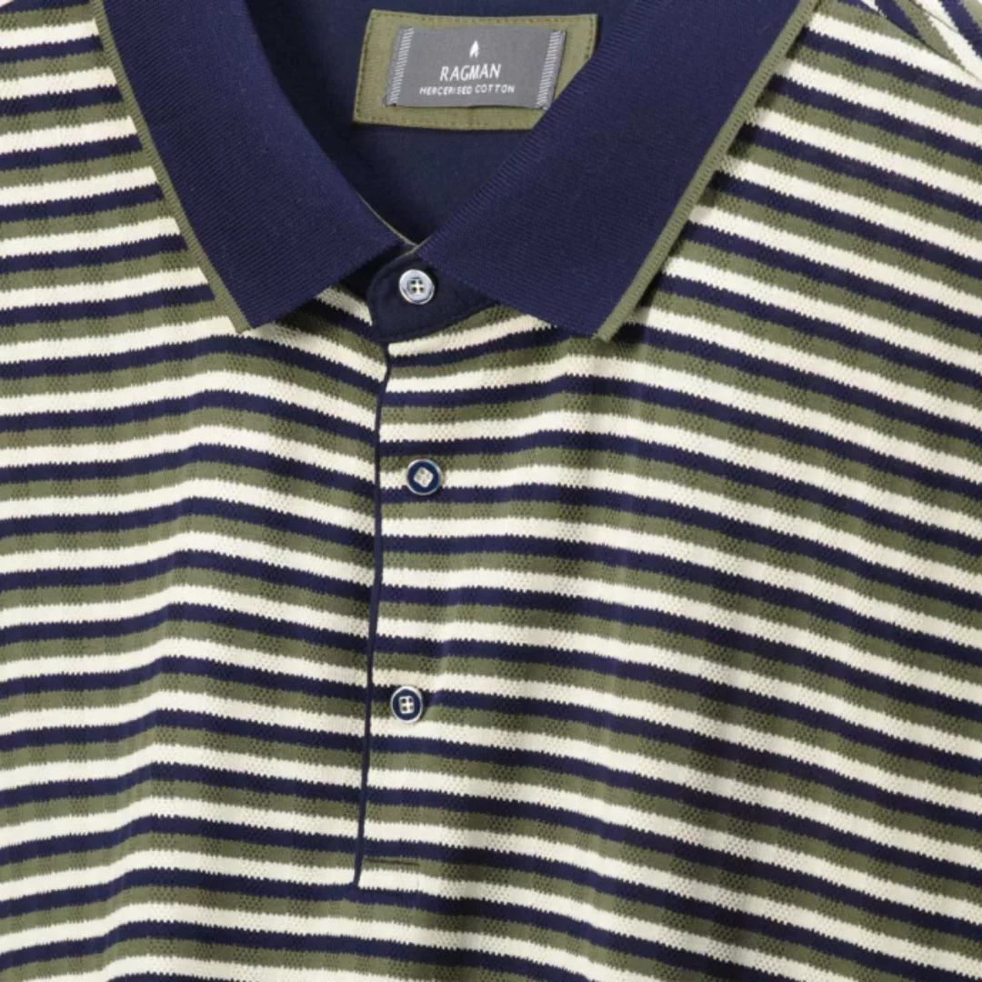 RAGMAN Poloshirt Streifen-Polo "italian style" mercerisiert günstig online kaufen