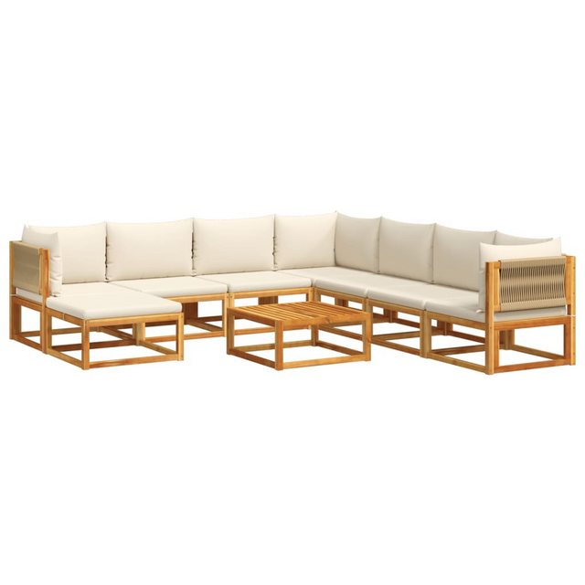 vidaXL Loungesofa 9-tlg. Garten-Sofagarnitur mit Kissen Massivholz Akazie günstig online kaufen