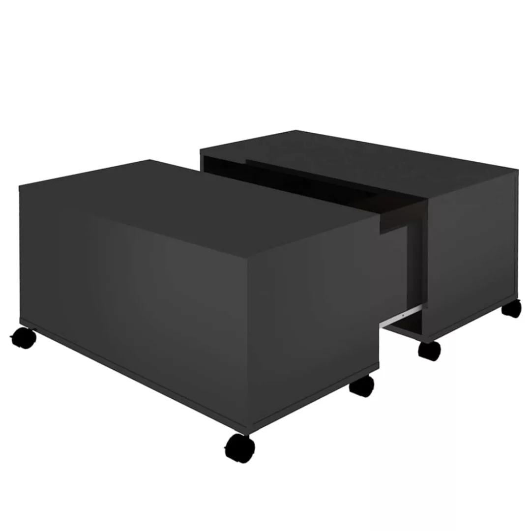 Couchtisch Hochglanz-schwarz 75x75x38 Cm Spanplatte günstig online kaufen