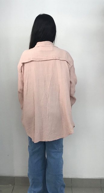HELLO MISS Blusenkleid Musselin Oversize Bluse in Lang, Baumwolle Hemd in U günstig online kaufen