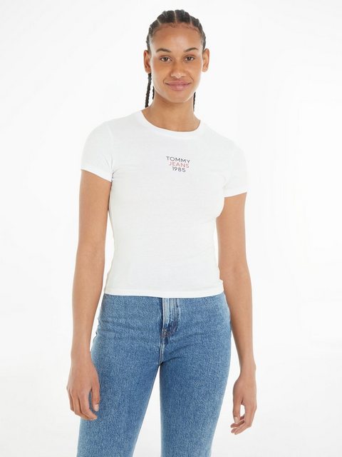 Tommy Jeans T-Shirt Slim Essential Logo Kurzarm Rundhals Jersey T Shirt mit günstig online kaufen