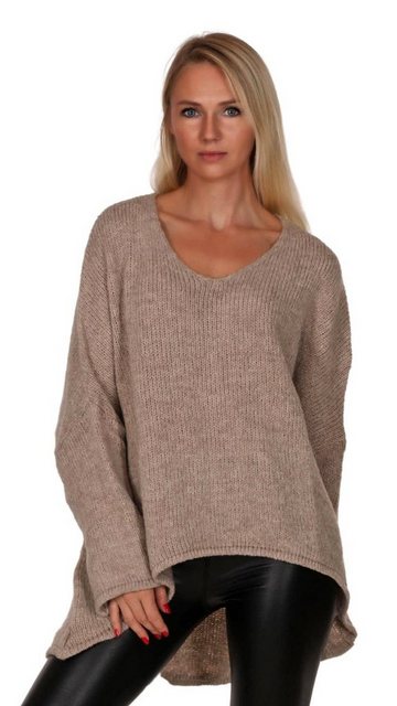 Charis Moda Strickpullover V-​Ausschnitt im Oversized Look vorne kurz hinte günstig online kaufen