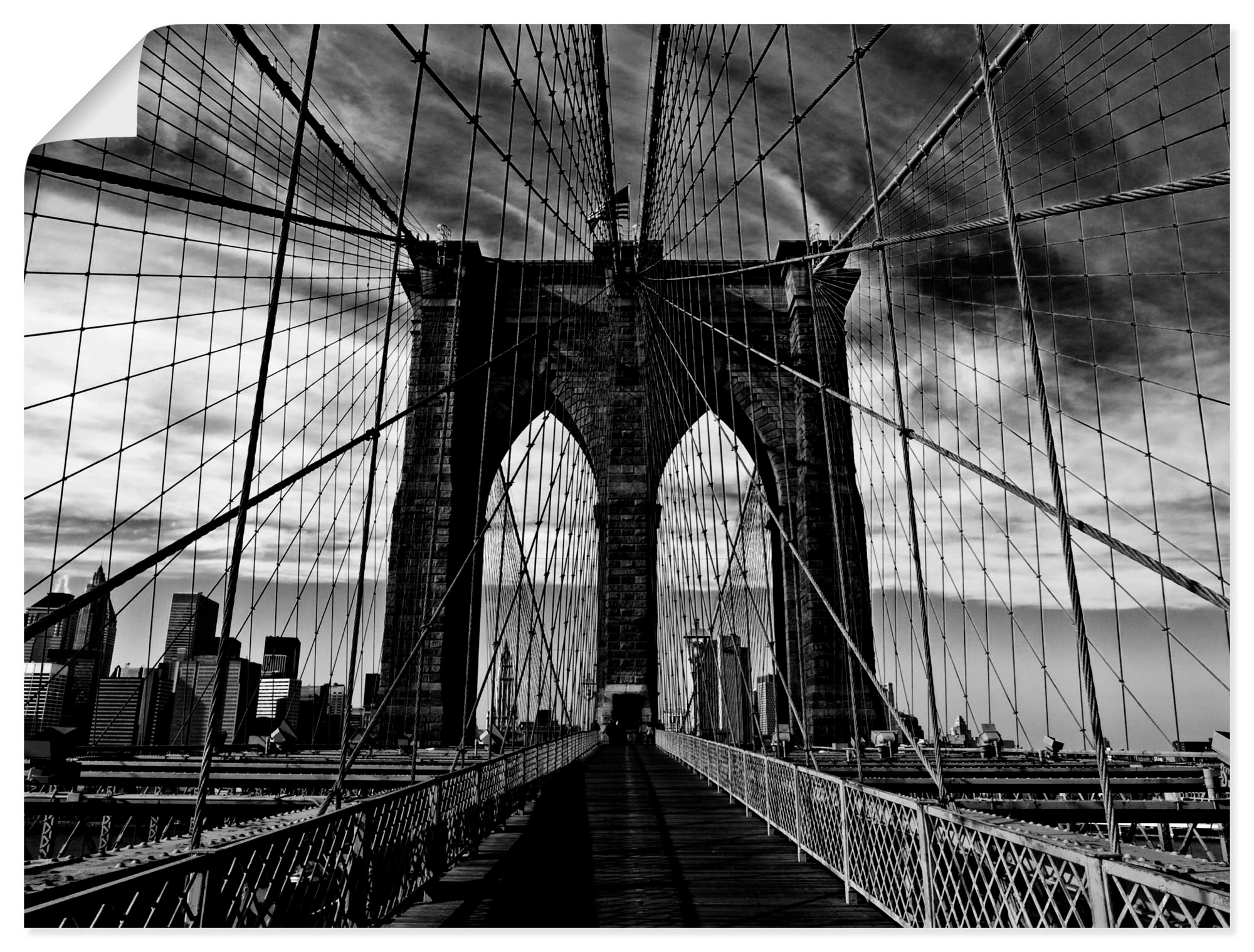 Artland Wandbild "Brooklyn Bridge - schwarz/weiss", Brücken, (1 St.), als A günstig online kaufen