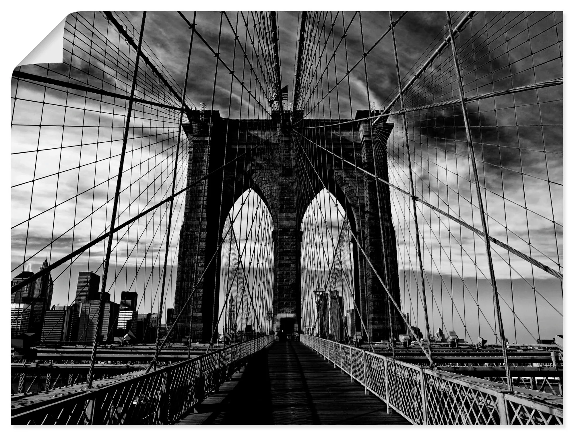Artland Wandbild "Brooklyn Bridge - schwarz/weiss", Brücken, (1 St.), als A günstig online kaufen