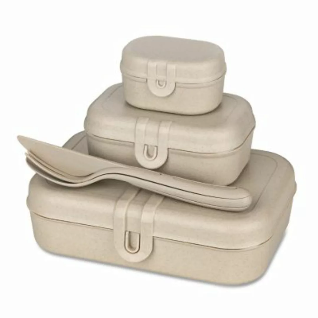 koziol PASCAL READY Lunchbox-Set + Besteck-Set, 4er-Set Lunchboxen koralle günstig online kaufen
