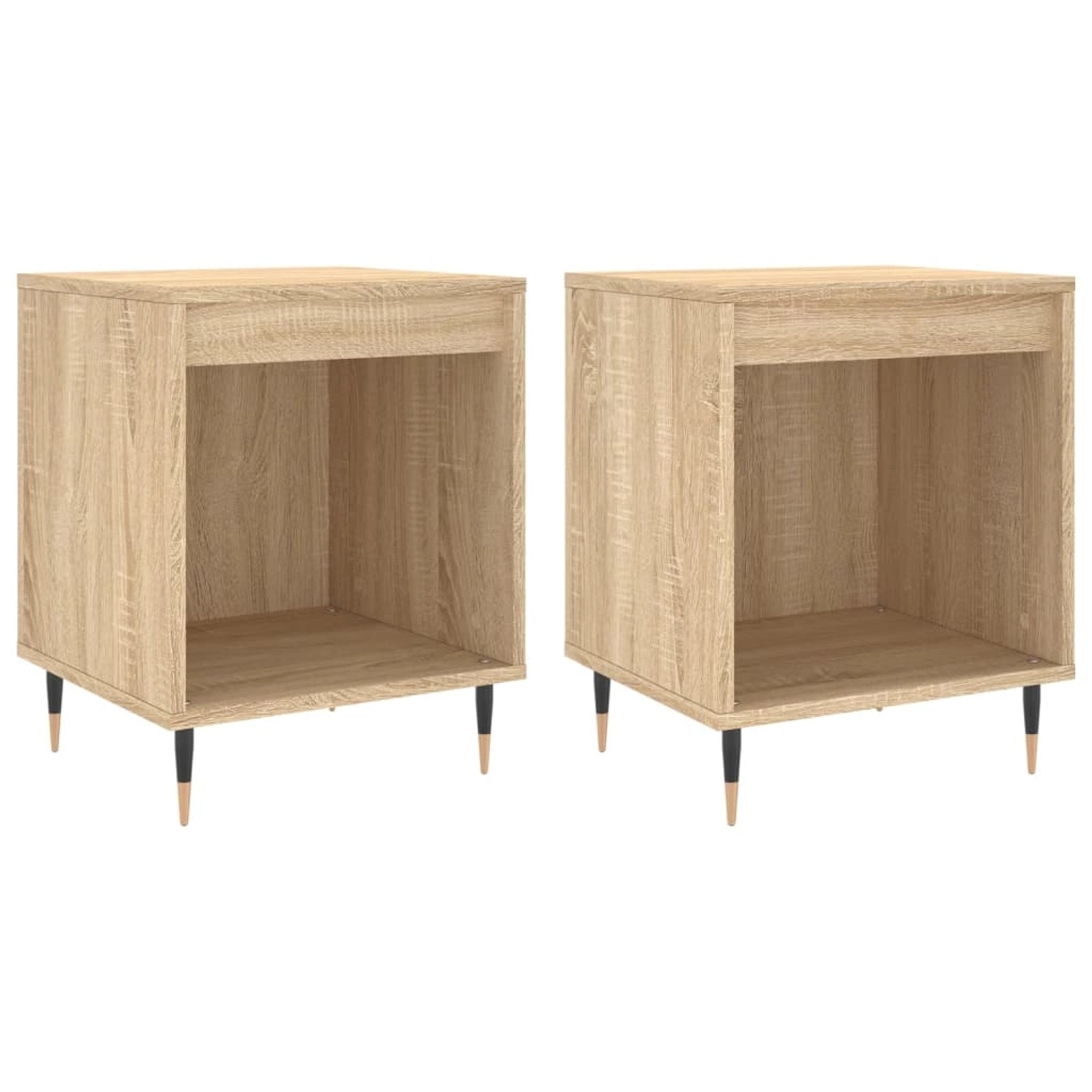 vidaXL Nachttische 2 Stk Sonoma-Eiche 40x35x50 cm Holzwerkstoff Modell 3 günstig online kaufen