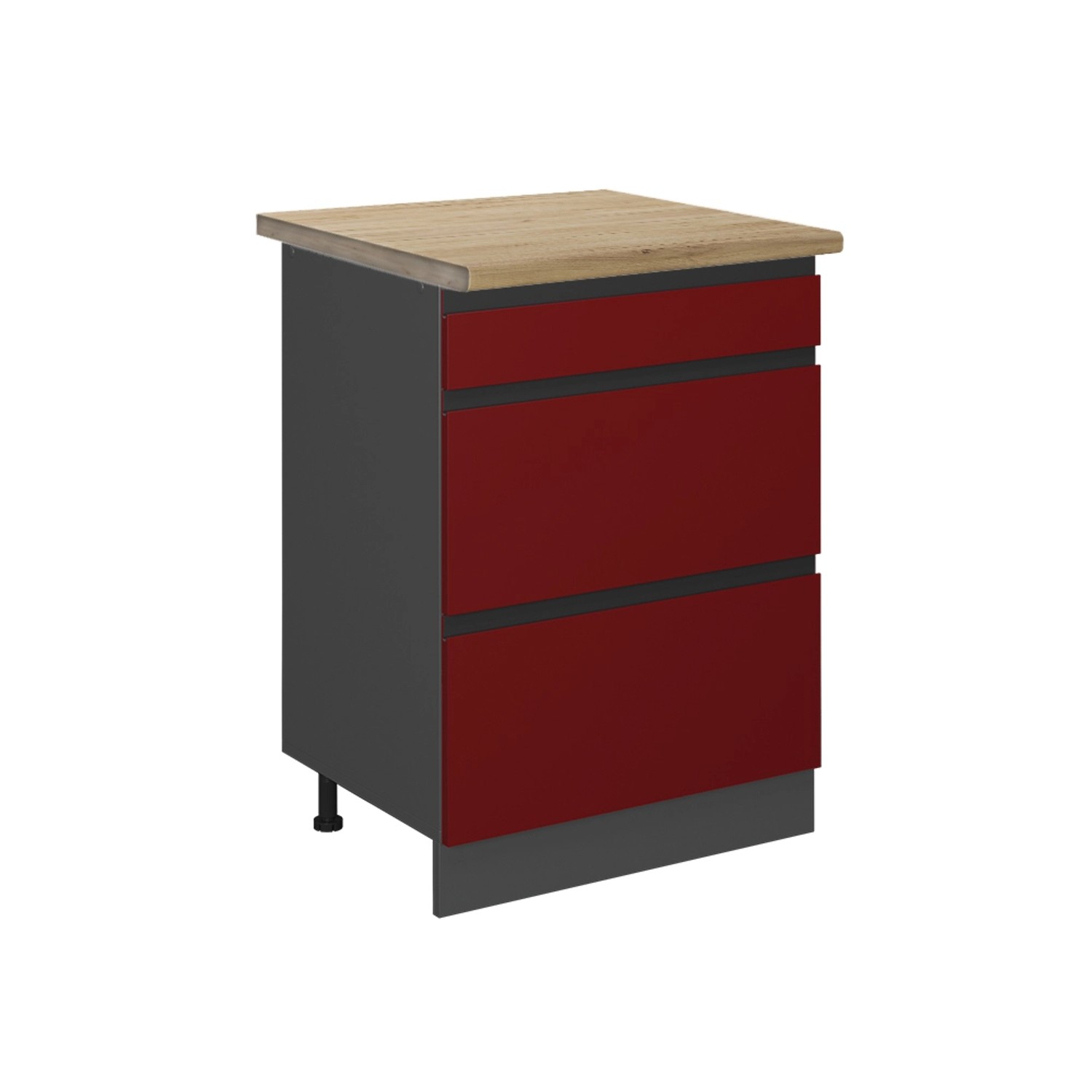 Vicco Unterschrank R-Line, Rot/Anthrazit, 60 cm günstig online kaufen