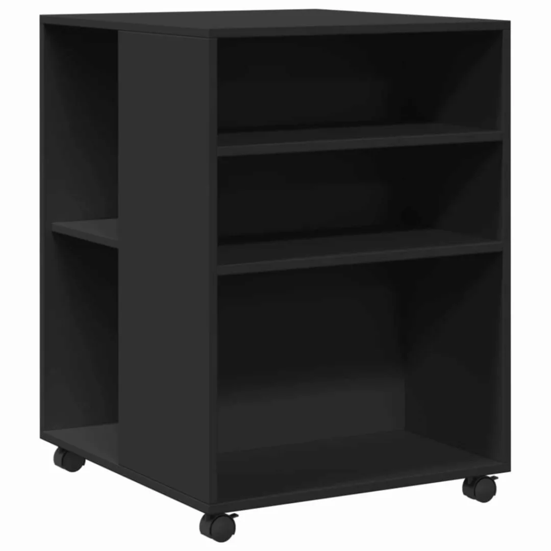 vidaXL Aktenschrank Beistelltisch mit Rollen Schwarz günstig online kaufen