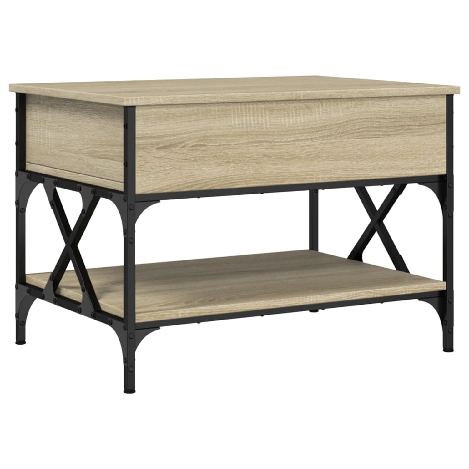 vidaXL Couchtisch Sonoma-Eiche 70x50x50 cm Holzwerkstoff und Metall Modell günstig online kaufen