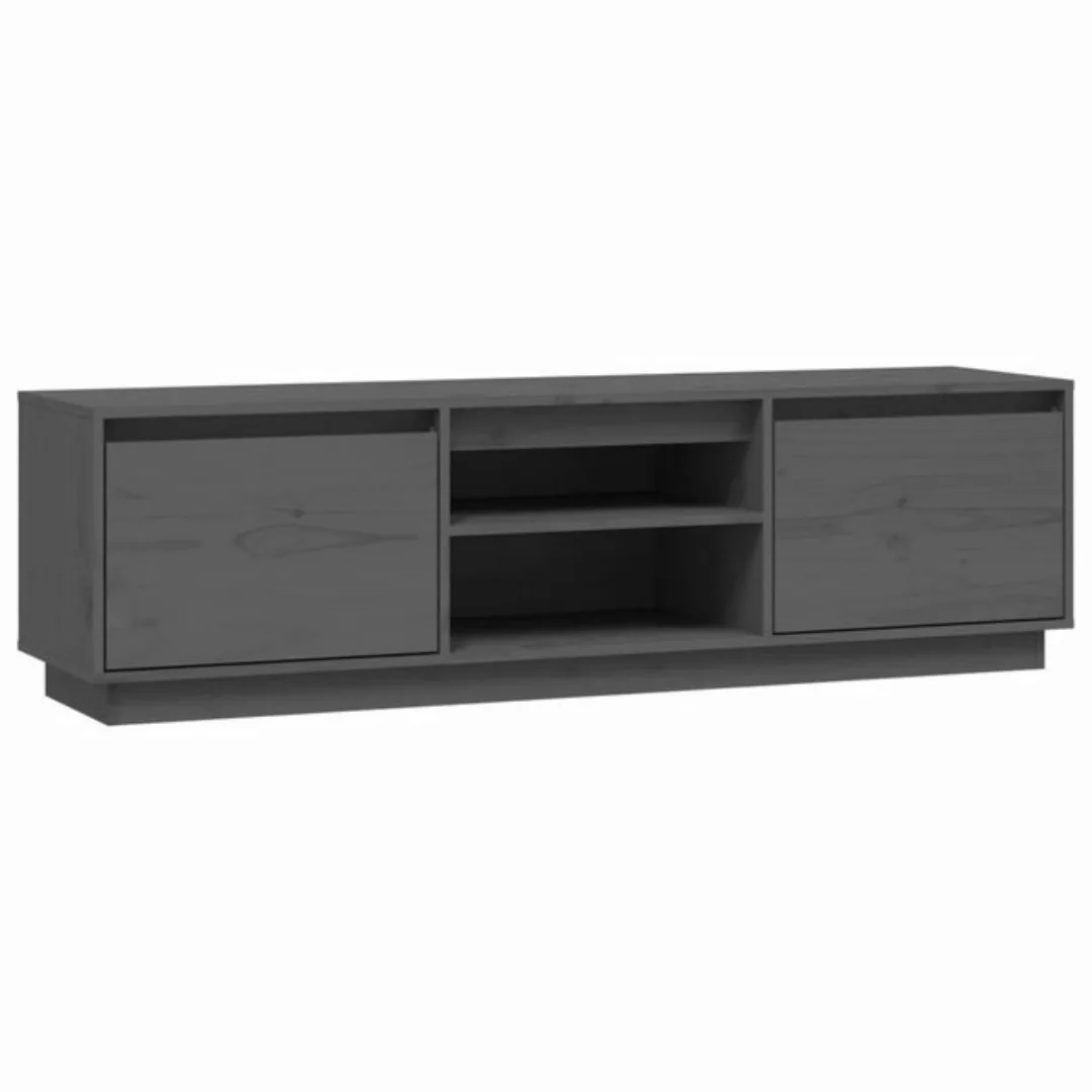 vidaXL TV-Schrank TV-Schrank Grau 140x35x40 cm Massivholz Kiefer günstig online kaufen