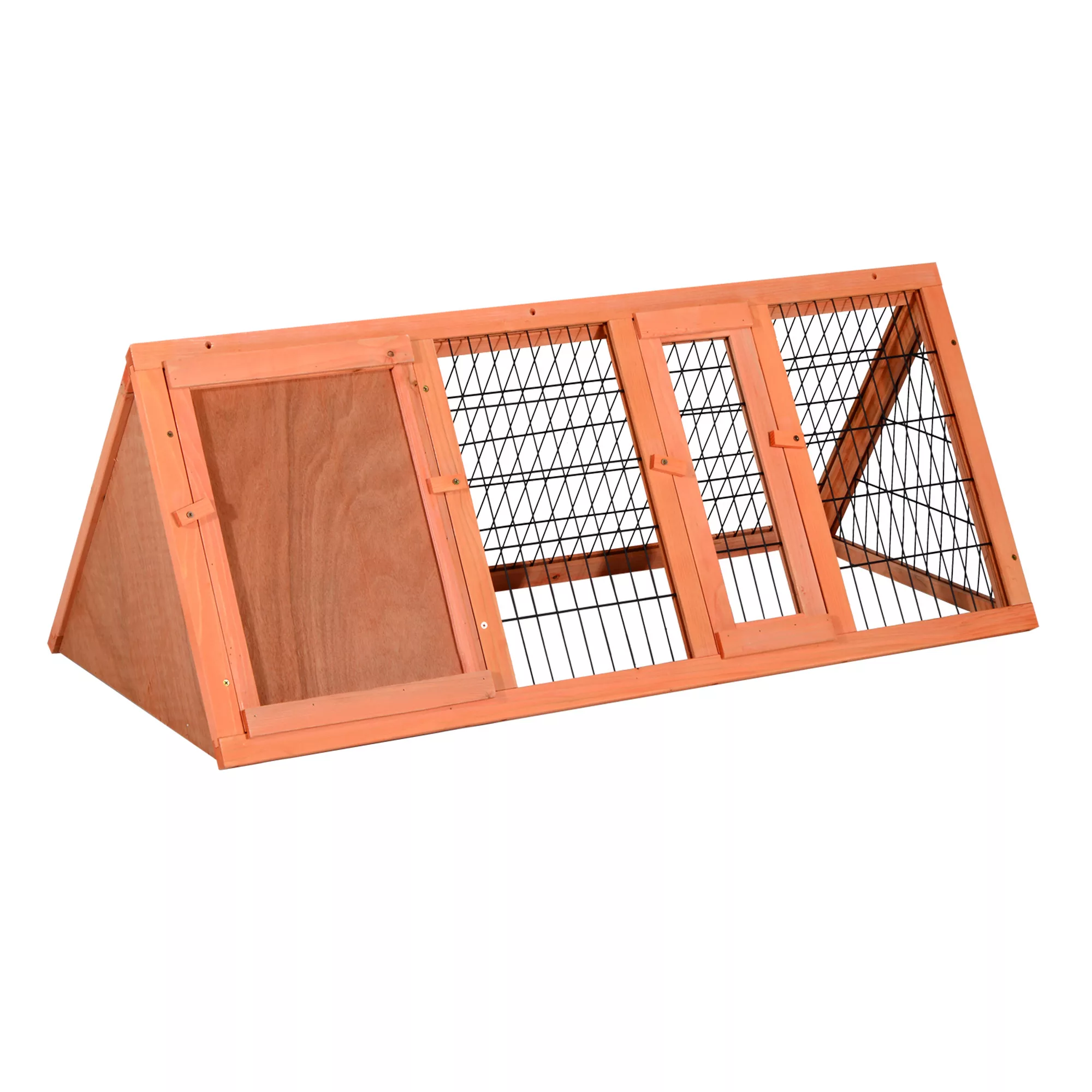 PawHut Kleintierstall Meerschweinchenstall 118x50x45 cm 3-eckig mit Freigeh günstig online kaufen