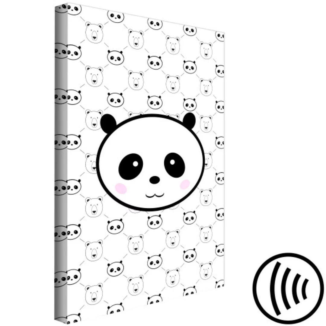 Bild auf Leinwand Fröhliche Pandas - eine Kindergrafik mit Panda- und Bären günstig online kaufen