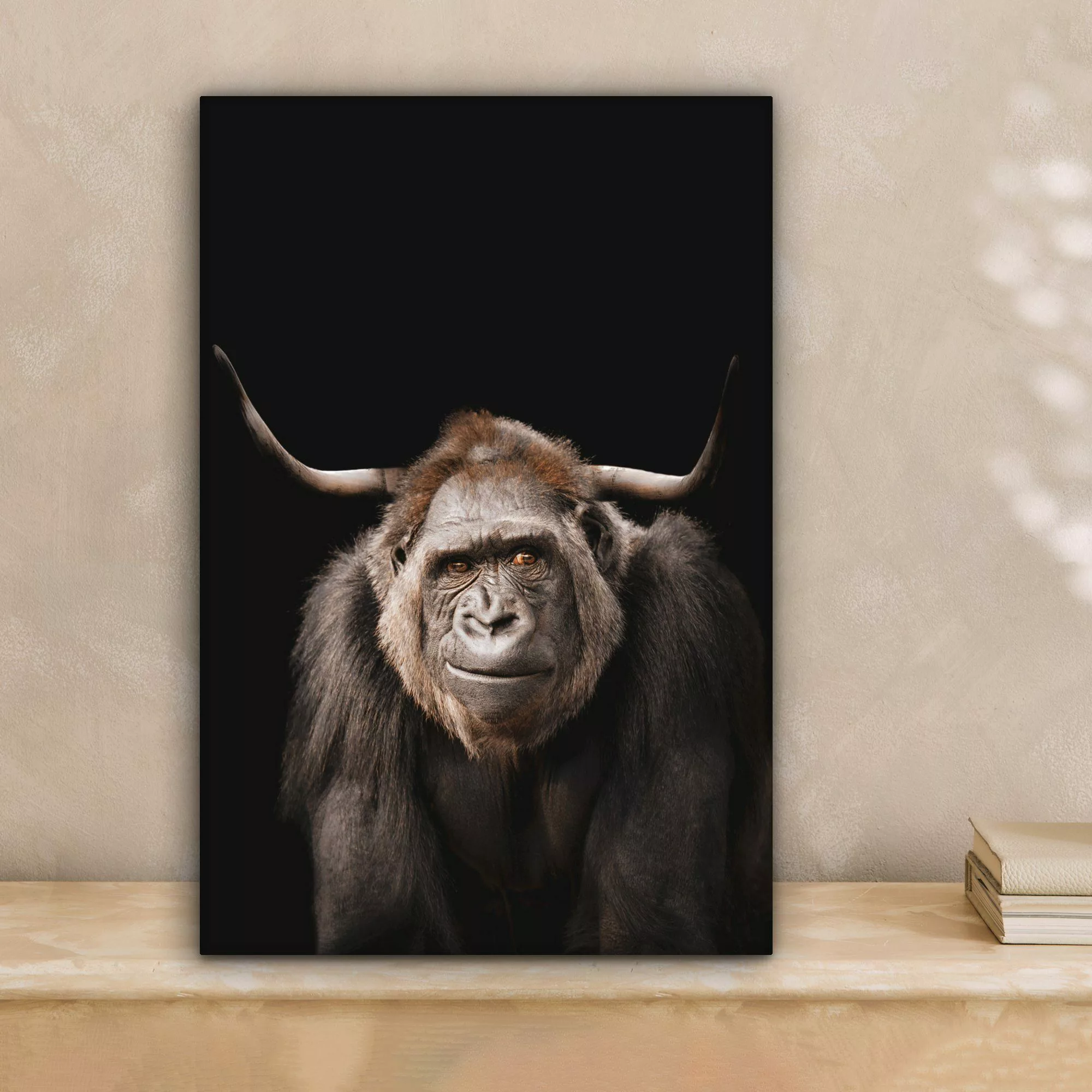 OneMillionCanvasses® Leinwandbild Gorilla - Schwarz - günstig online kaufen