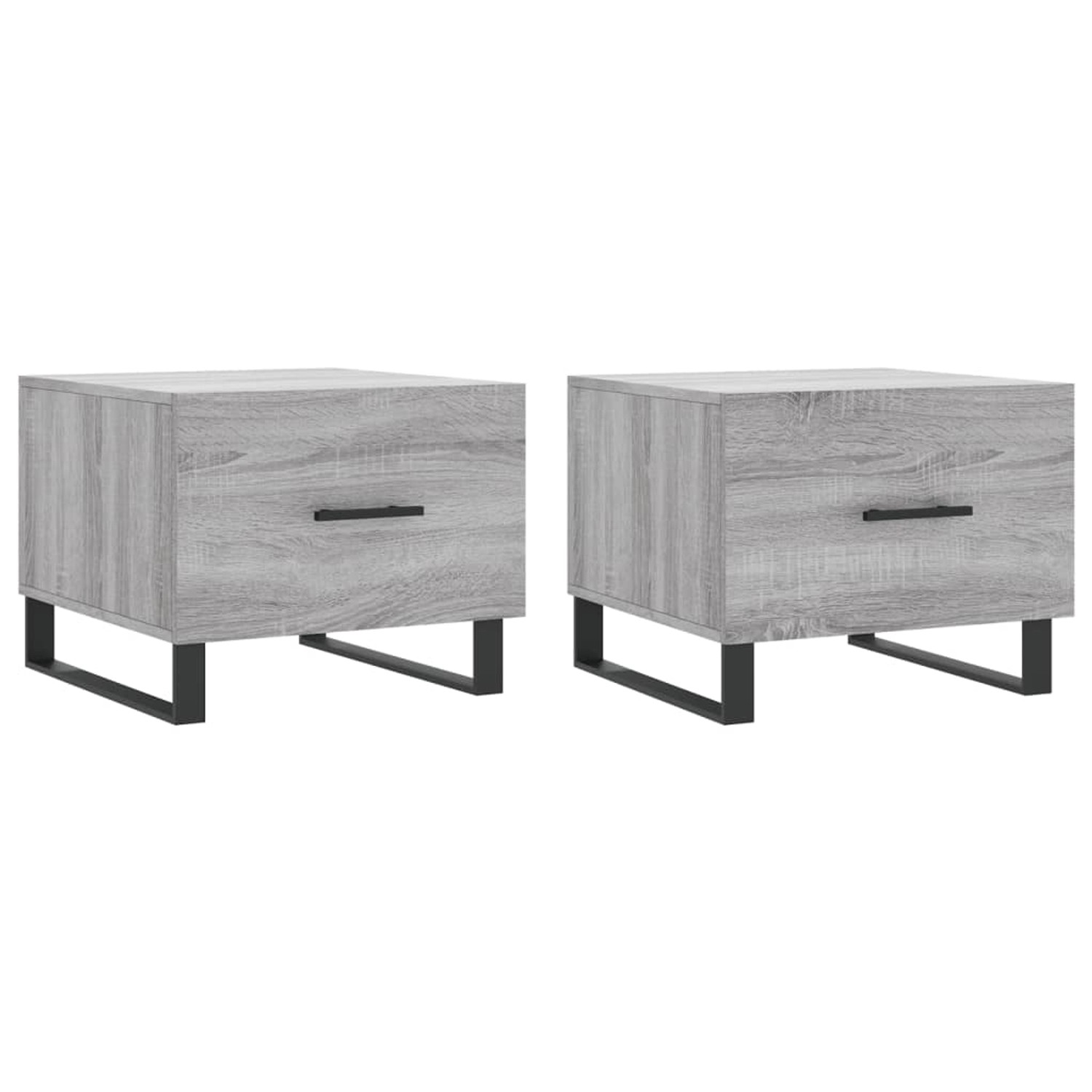 vidaXL Couchtische 2 Stk. Grau Sonoma 50x50x40 cm Holzwerkstoff Modell 9 günstig online kaufen