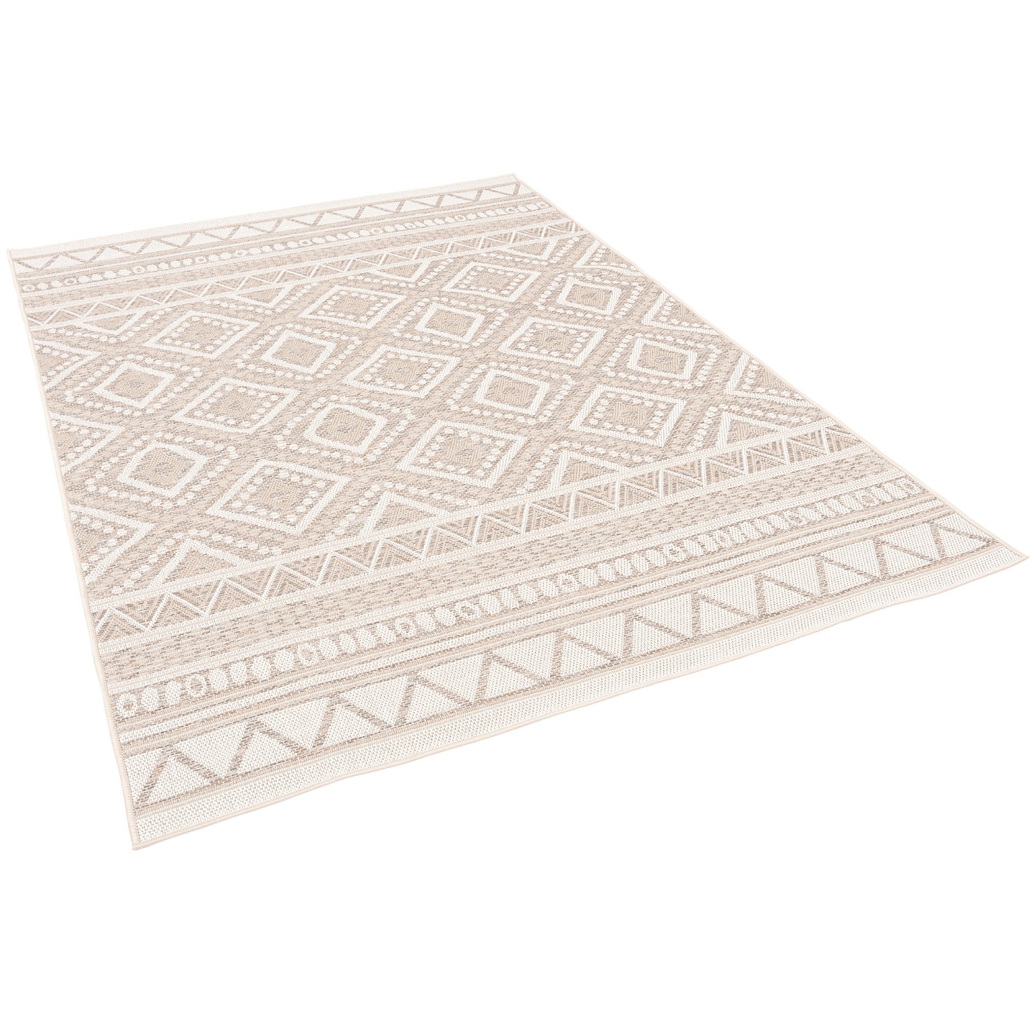 Pergamon In & Outdoor Teppich Flachgewebe Ottawa Ethno Beige 200x290cm günstig online kaufen