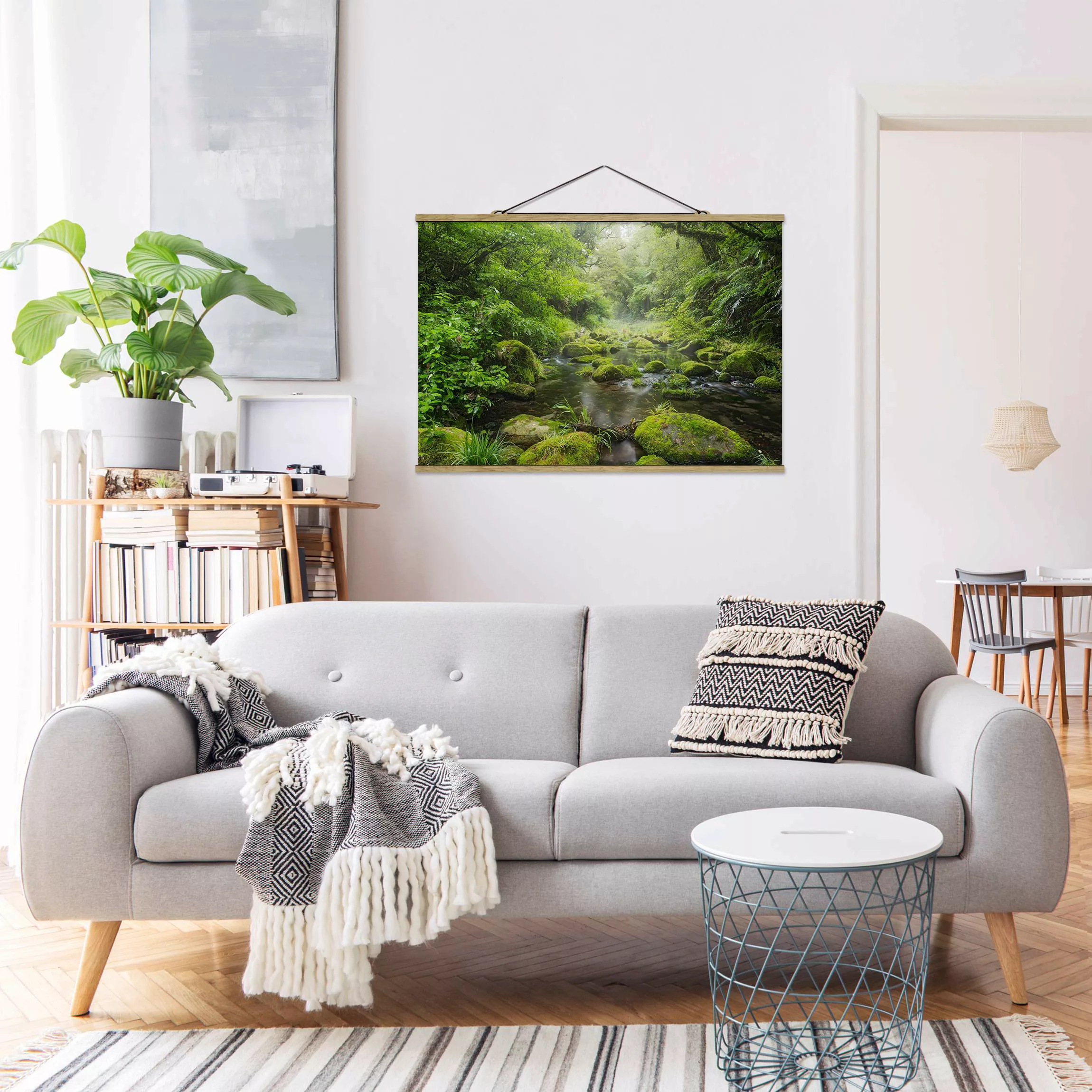 Stoffbild Wald mit Posterleisten - Querformat Bay of Plenty günstig online kaufen