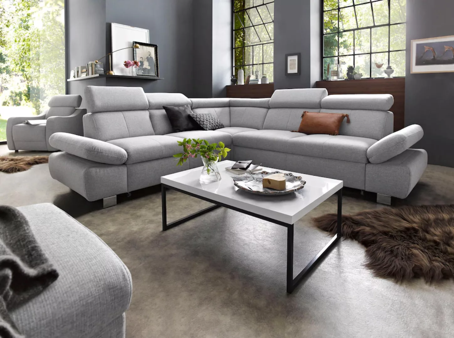 exxpo - sofa fashion Ecksofa »Happy, L-Form«, inkl. Kopf- und Armteilverste günstig online kaufen