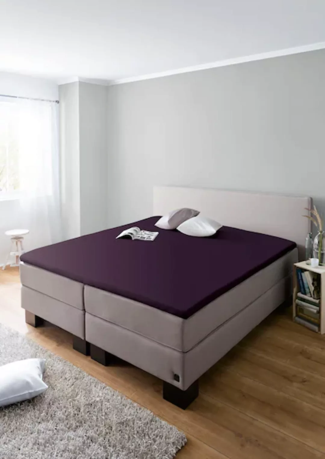 Schiesser Spannbettlaken »Flexi für Topper aus 95% Baumwolle und 5% Elastha günstig online kaufen