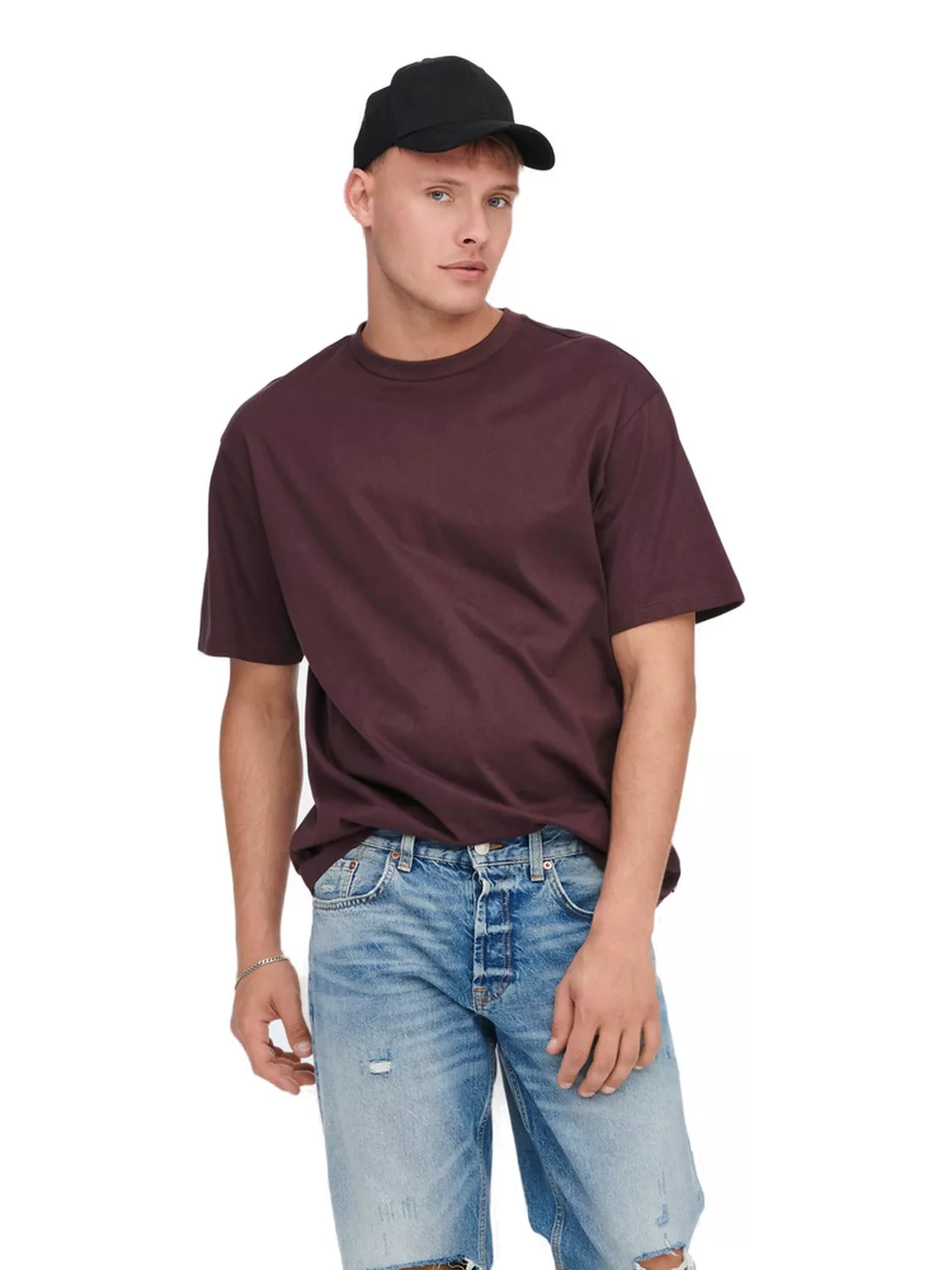 Only & Sons Herren Rundhals T-Shirt ONSFRED - Relaxed Fit günstig online kaufen