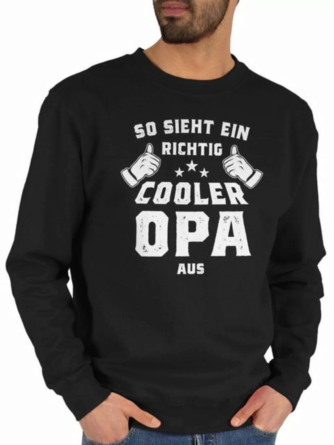 Shirtracer Sweatshirt So sieht ein richtig cooler Opa aus (1-tlg) Opa Gesch günstig online kaufen
