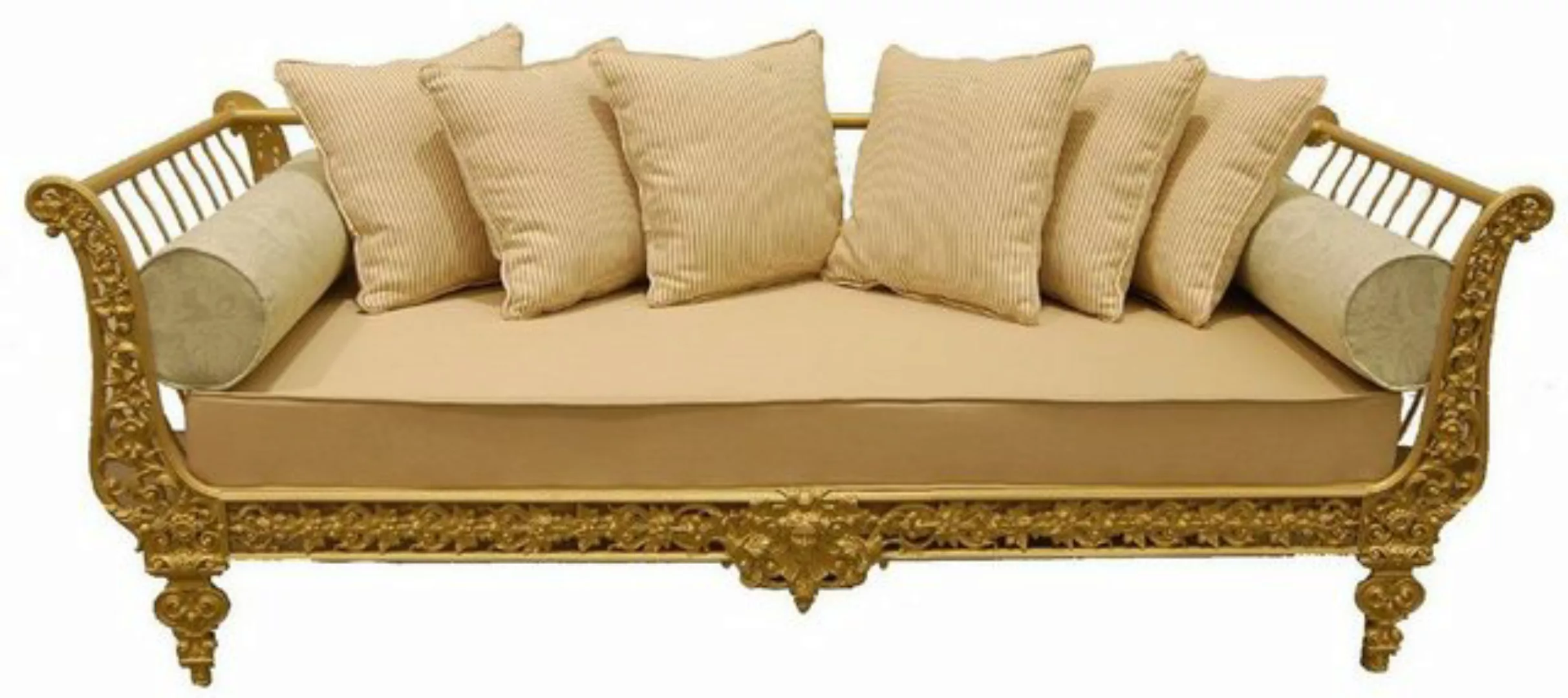 Casa Padrino Sofa Luxus Barock Sofa Gold 212 x 87 x H. 77 cm - Handgeschmie günstig online kaufen
