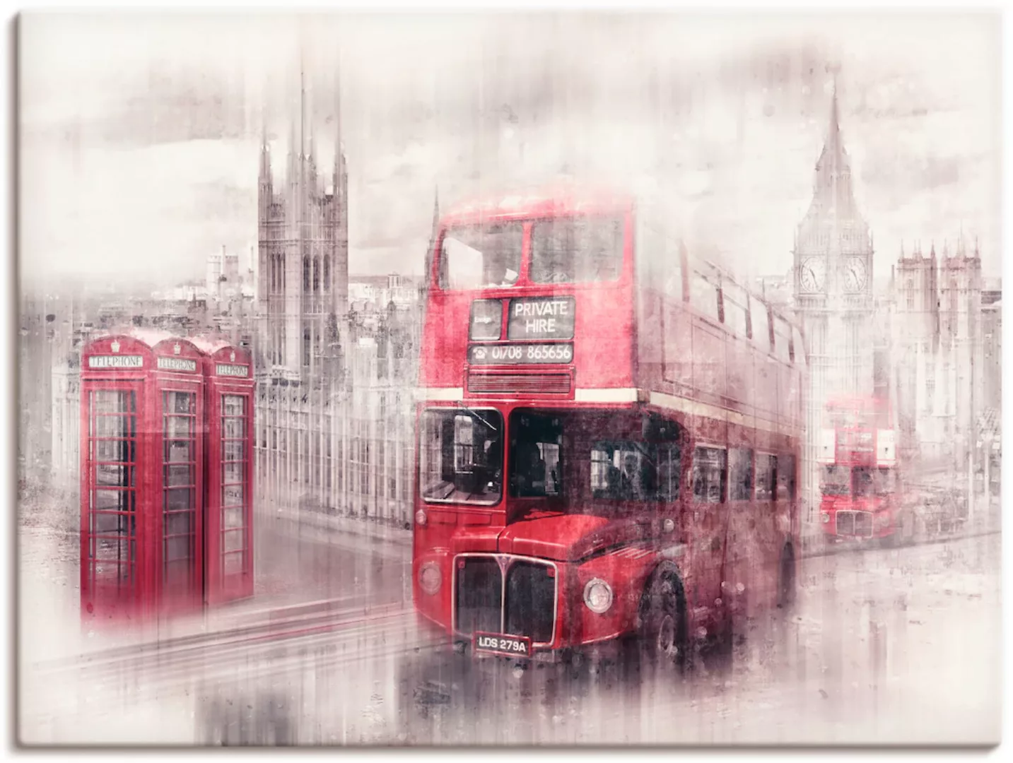 Artland Wandbild »London Westminster Collage«, Gebäude, (1 St.) günstig online kaufen