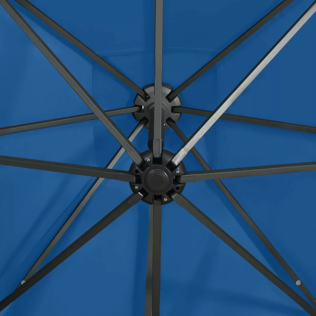 Ampelschirm Mit Mast Und Led-leuchten Azurblau 250 Cm günstig online kaufen