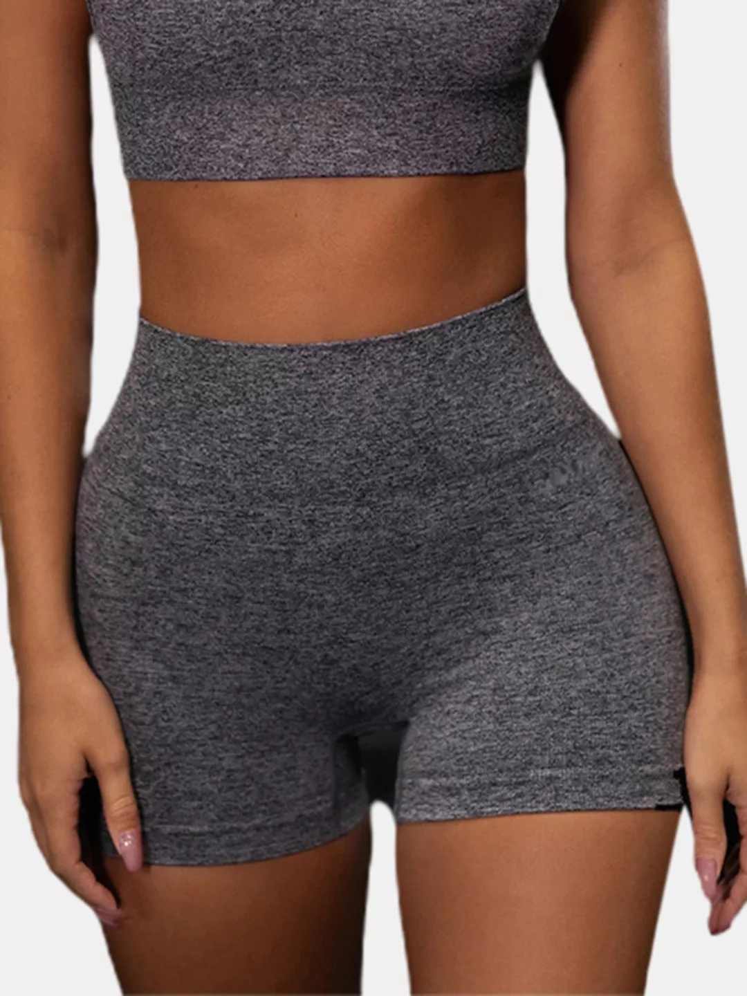 Frauen Schlichte elastische nahtlose Sportshorts für Yoga Gym günstig online kaufen