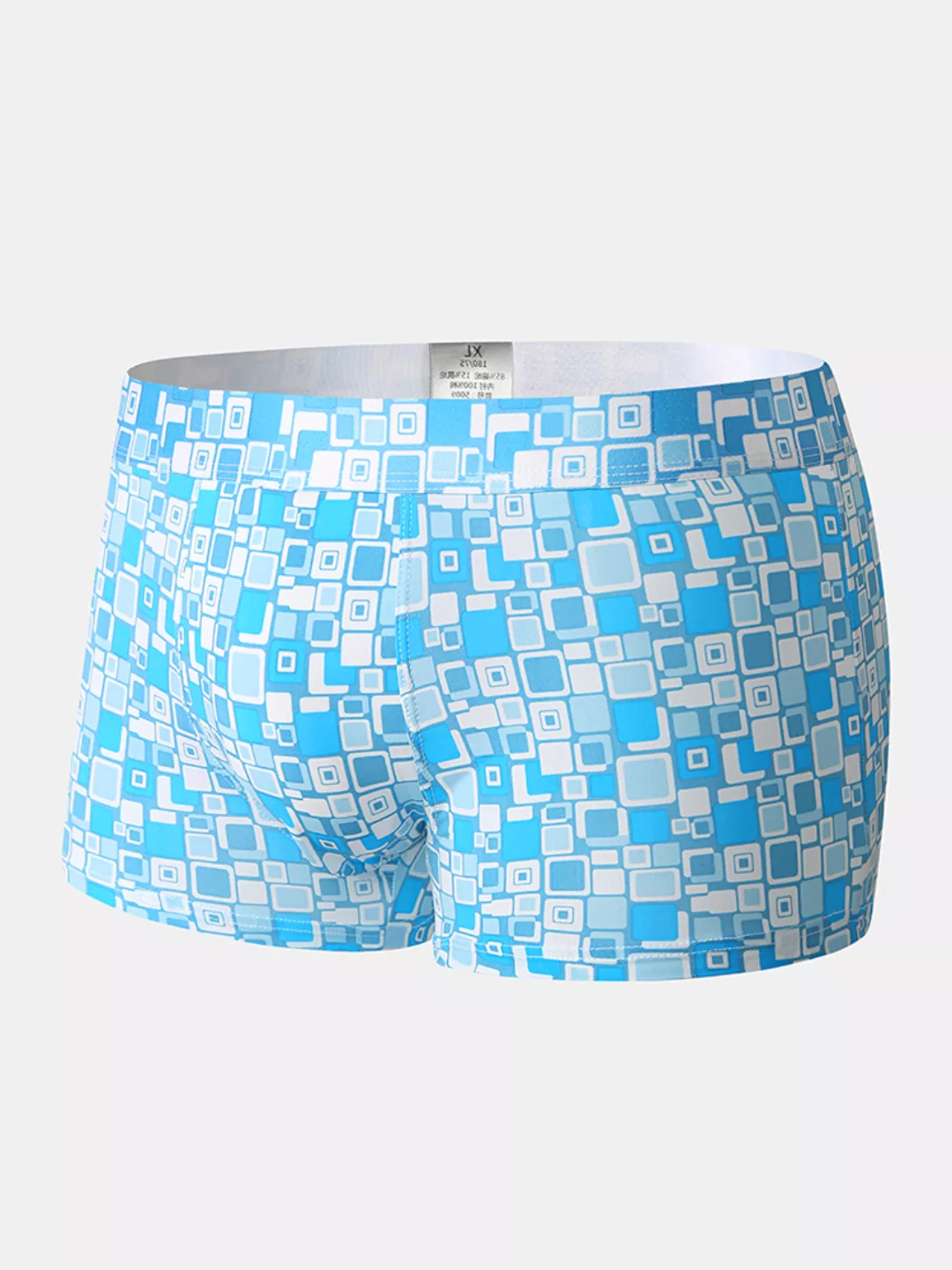 Home Nylon Atmungsaktiv Sexy Karierte Unterwäsche mit Netzbeutel-Boxershort günstig online kaufen