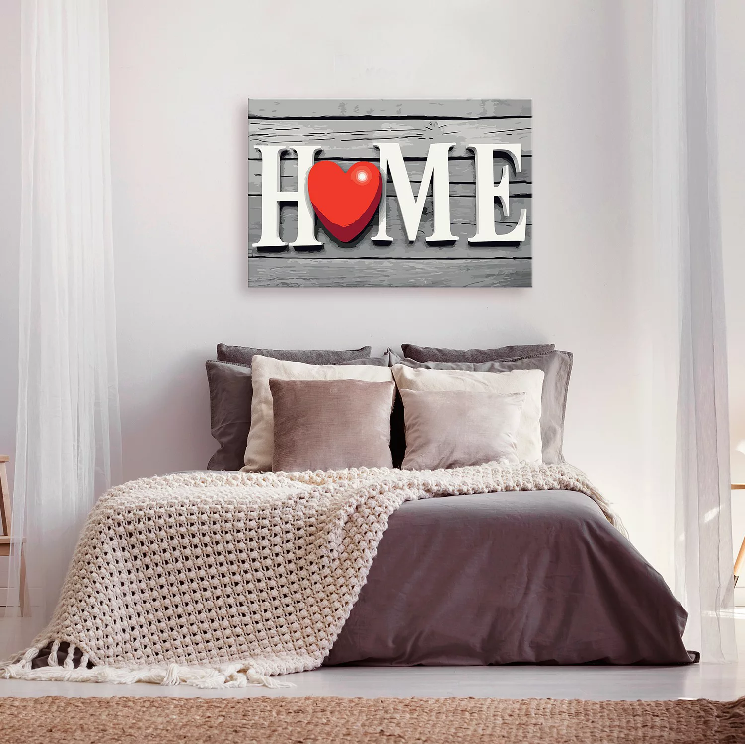 home24 Malen nach Zahlen Home with Red Heart günstig online kaufen