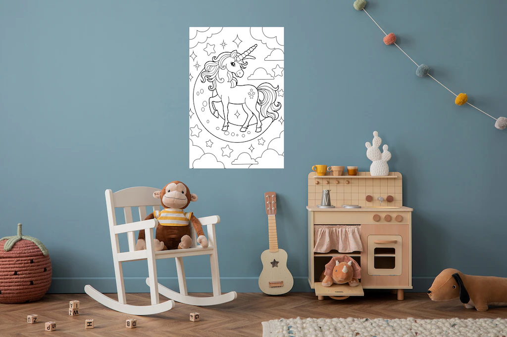 queence Wandsticker "Einhorn am Himmel", (1 St.), DIY-Wandsticker zum Bemal günstig online kaufen
