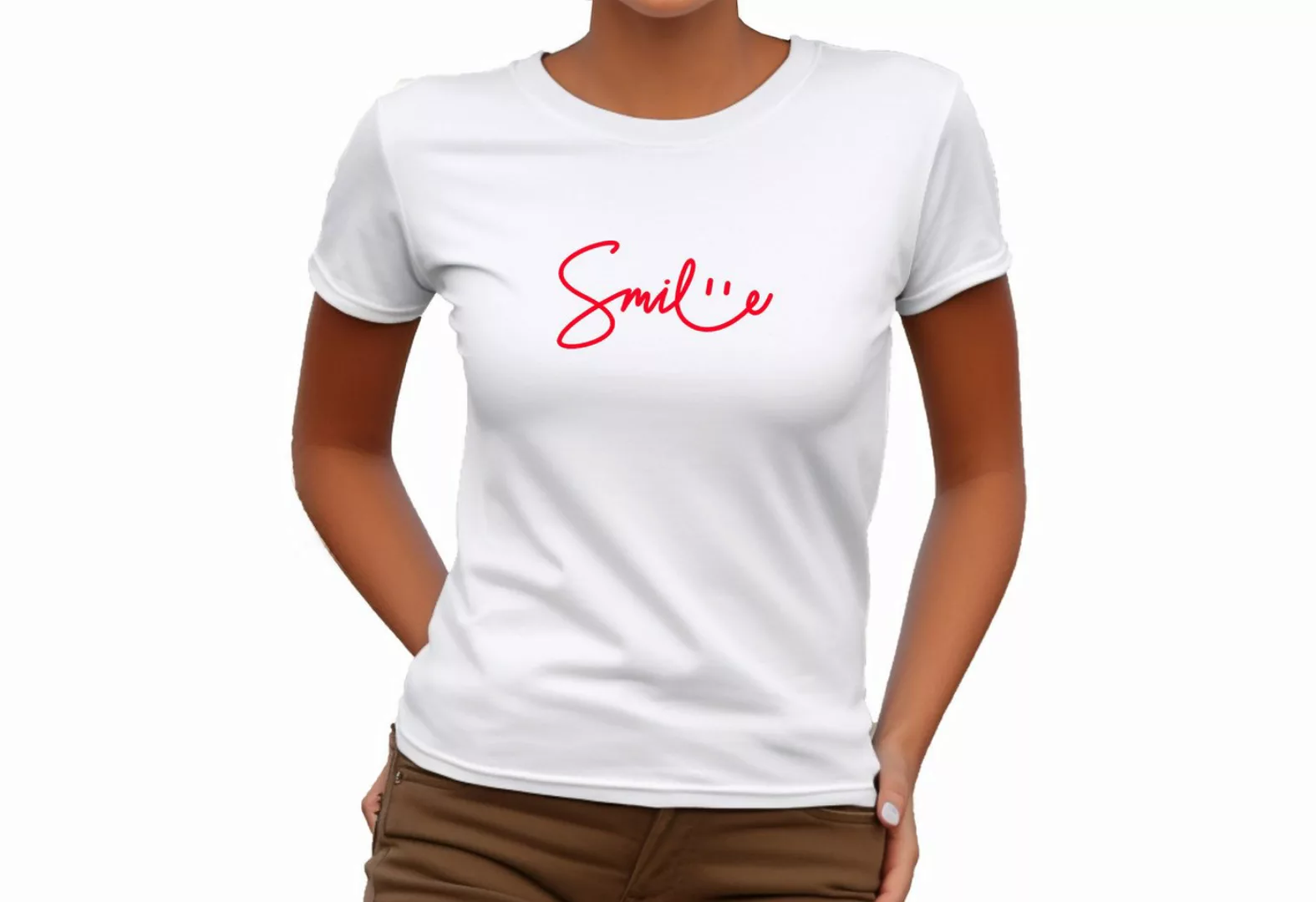 Banco T-Shirt Damen Smile Sommer Unifarben Größen XS - 6 XL, 100% Baumwolle günstig online kaufen