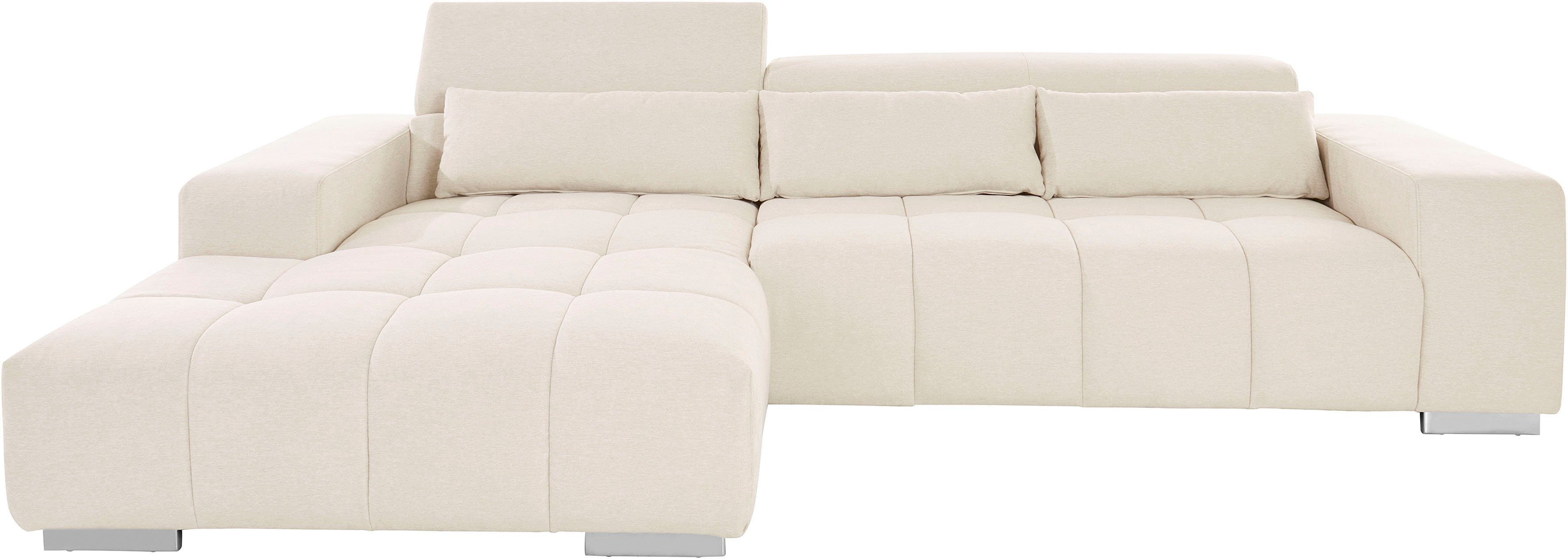 COTTA Ecksofa "Orion L-Form", mit Kopfteilverstellung & 3 Nierenkissen günstig online kaufen